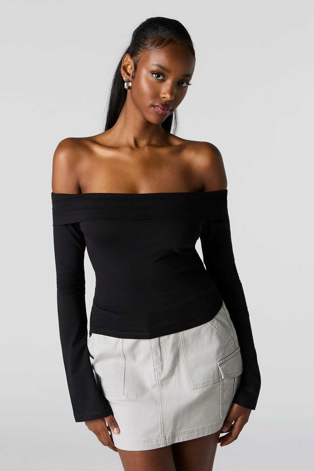 Off Shoulder Long Sleeve Top sold by Urban Planet product image thumbnail 5