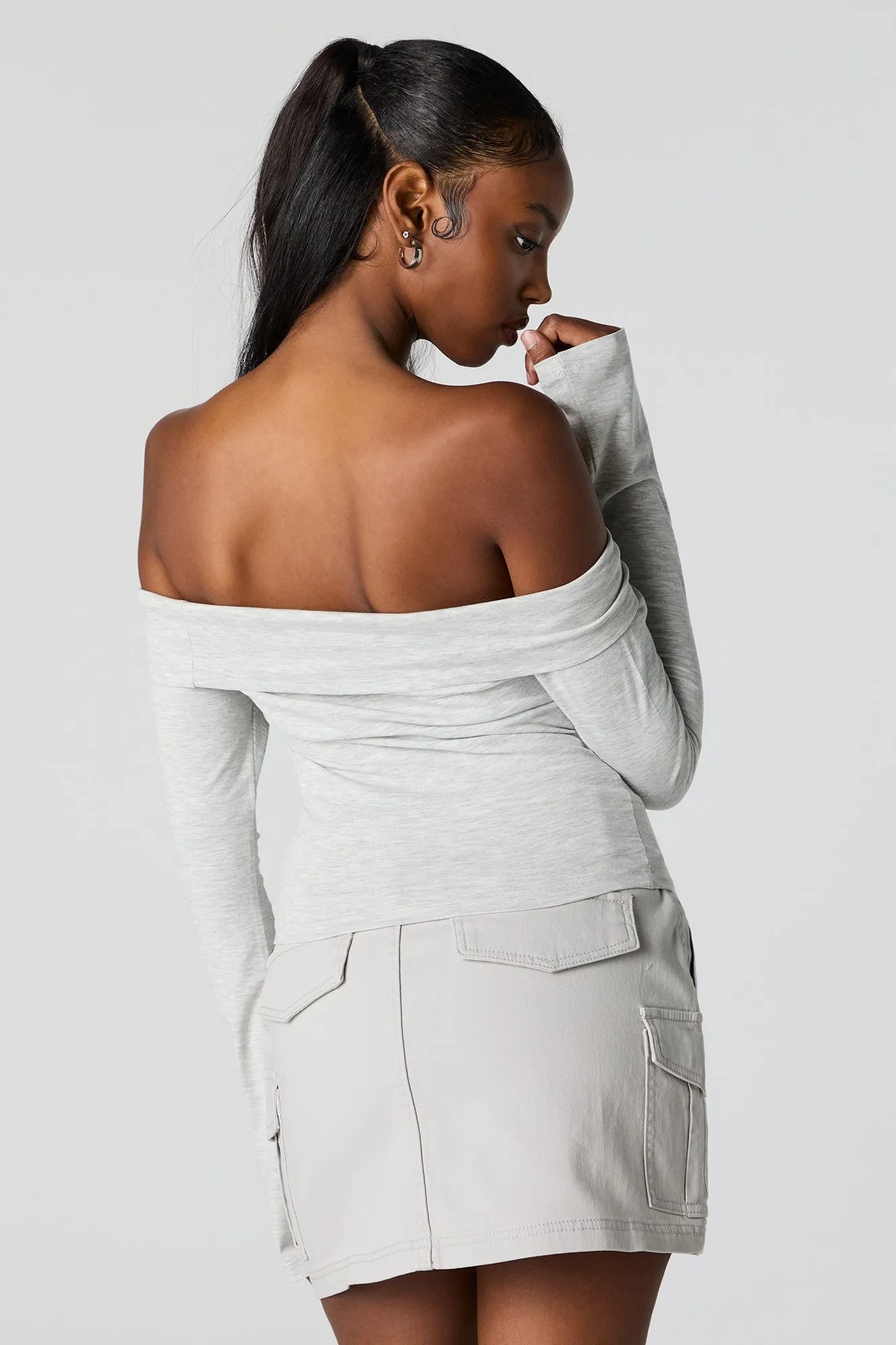 Off Shoulder Long Sleeve Top sold by Urban Planet product image thumbnail 2