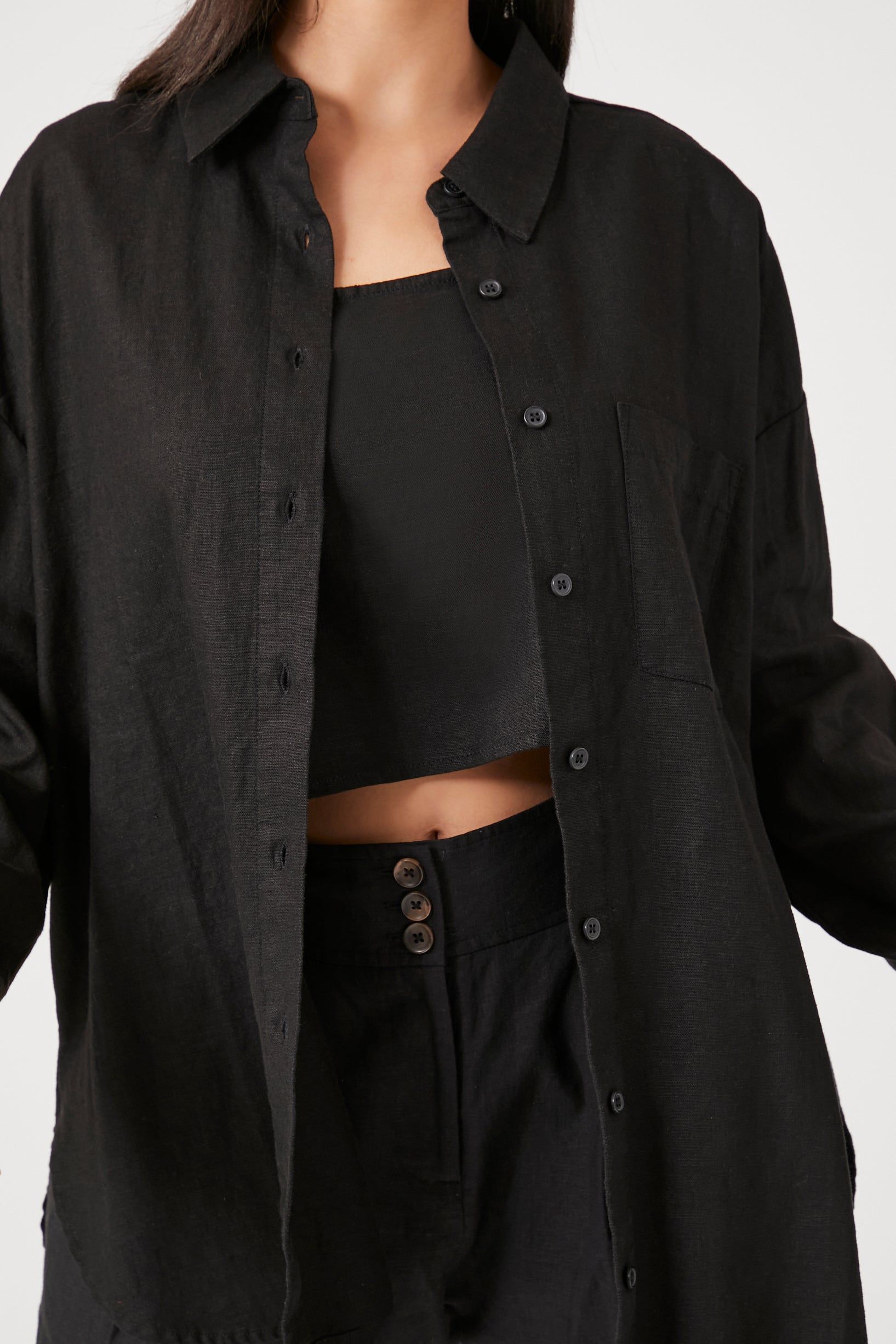 Linen Blend Pocket Shirt sold by Urban Planet product image thumbnail 4