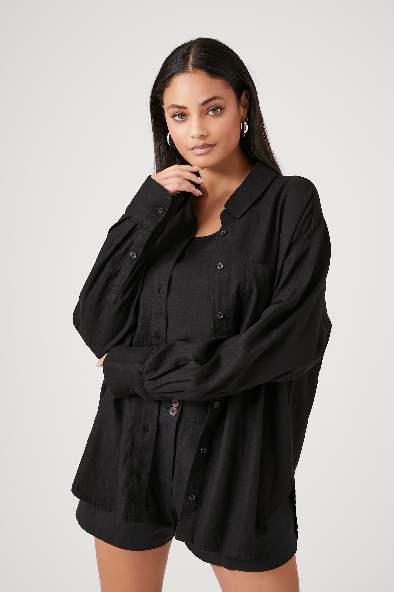 Linen Blend Pocket Shirt sold by Urban Planet