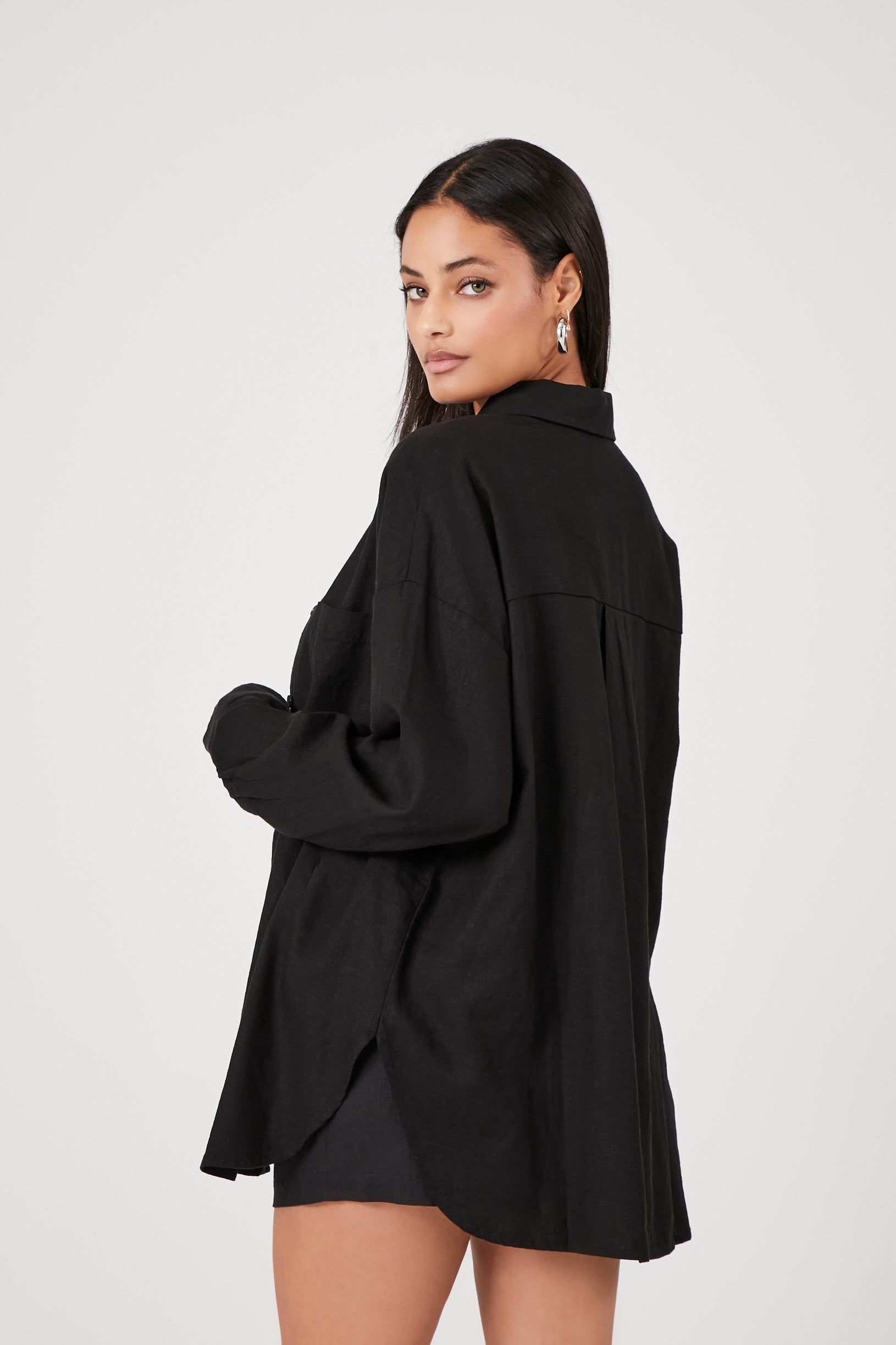 Linen Blend Pocket Shirt sold by Urban Planet product image thumbnail 2