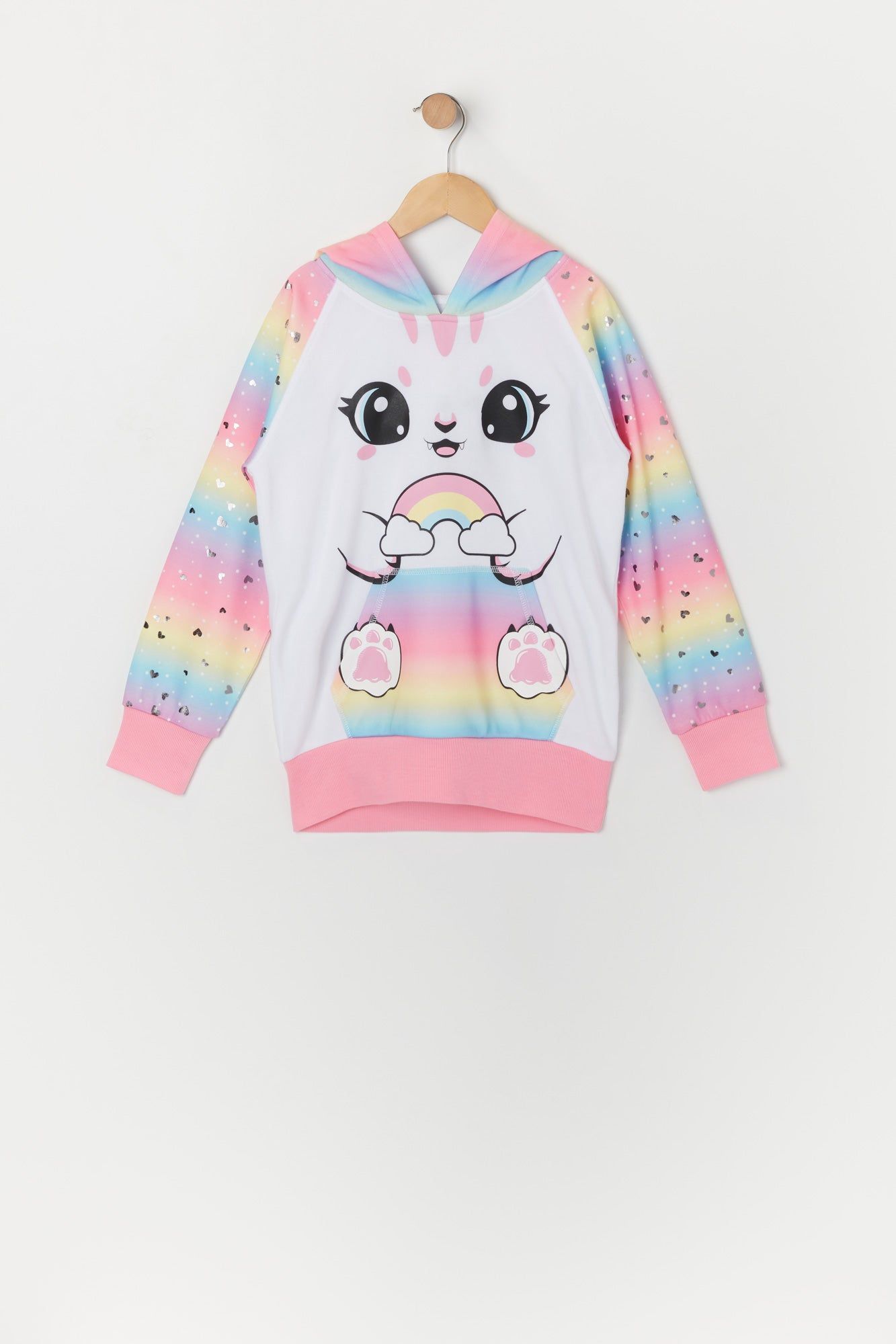 Girls Rainbow Unicorn Character Hoodie sold by Urban Planet product image thumbnail 2
