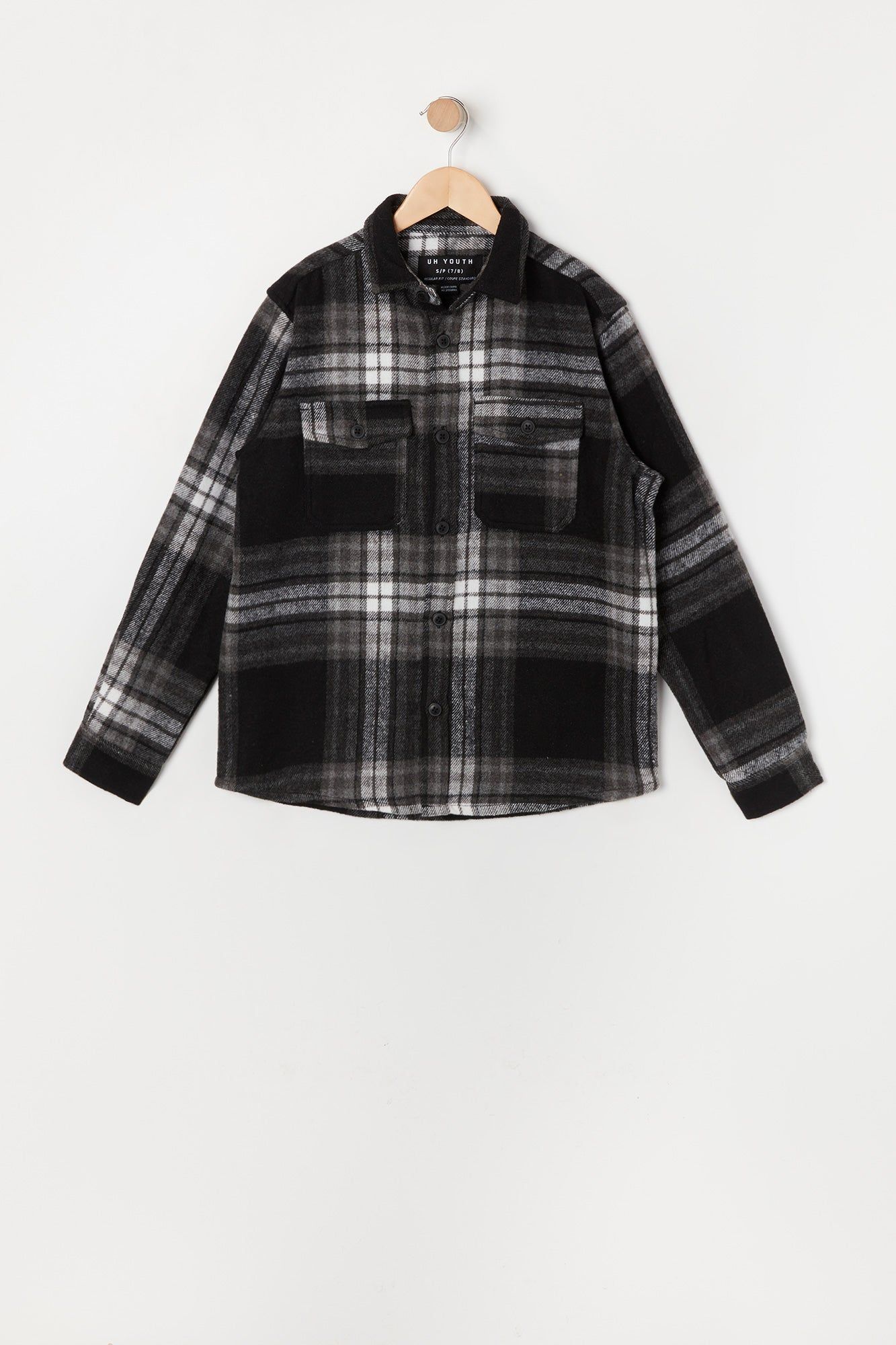 Chemise en flanelle à carreaux noirs pour garçon sold by Urban Planet