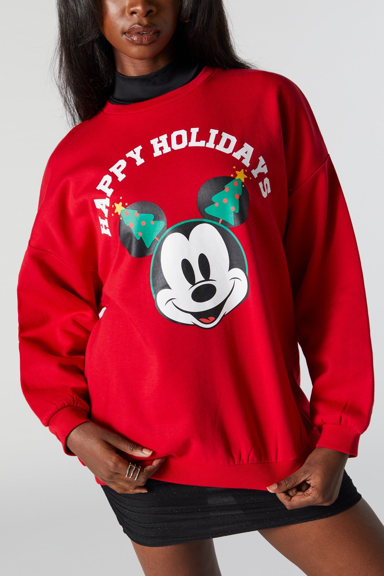 Mickey Xmas Graphic Fleece Sweatshirt sold by Urban Planet product image thumbnail 3
