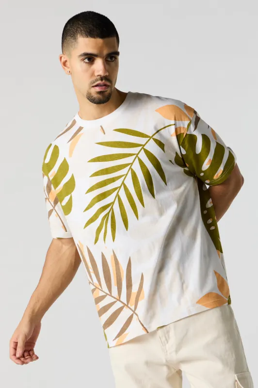 Leaf Print T-Shirt sold by Urban Planet
