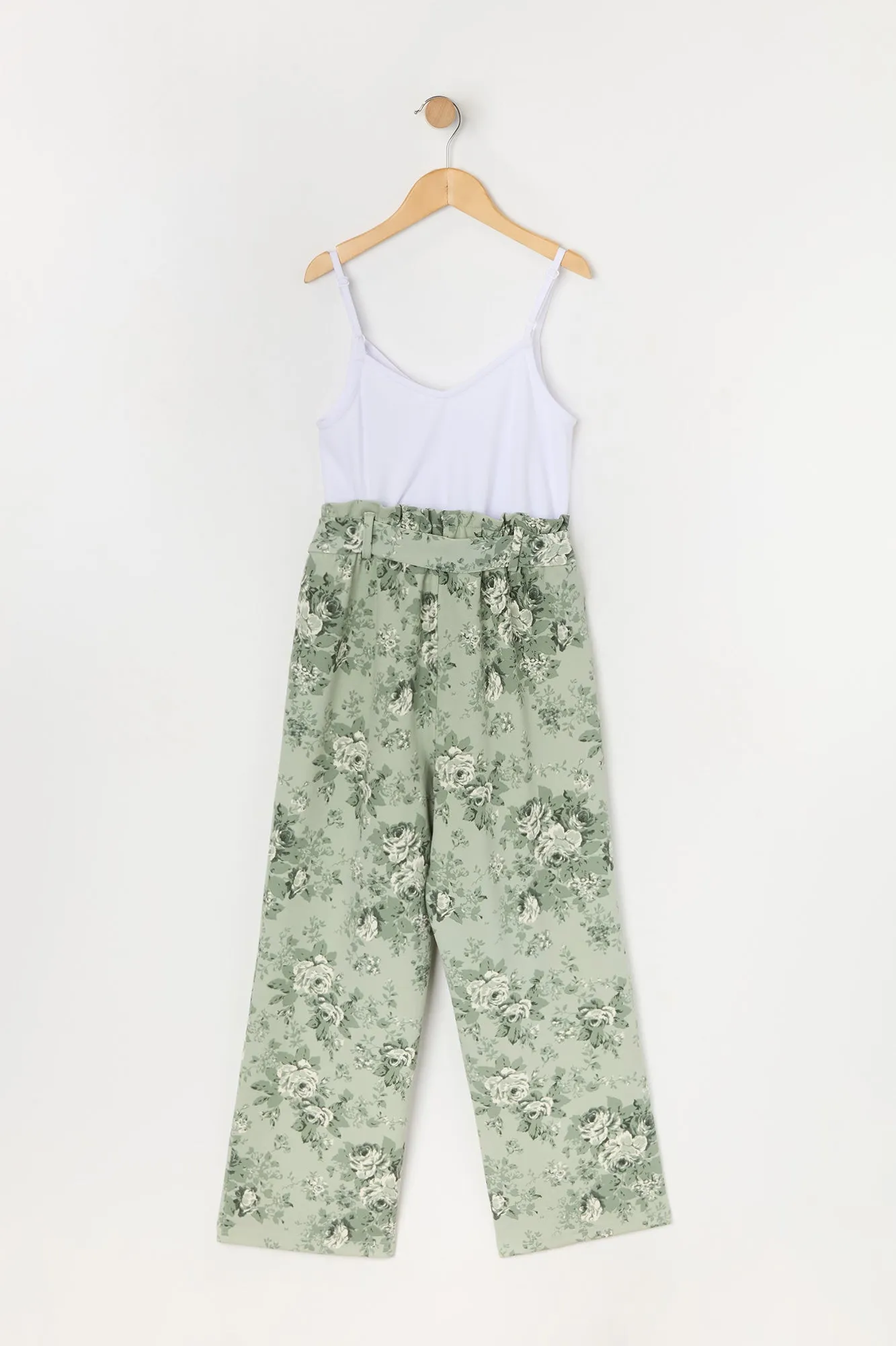 Justaucorps fleuri vert avec ceinture pour fille sold by Urban Planet product image thumbnail 2