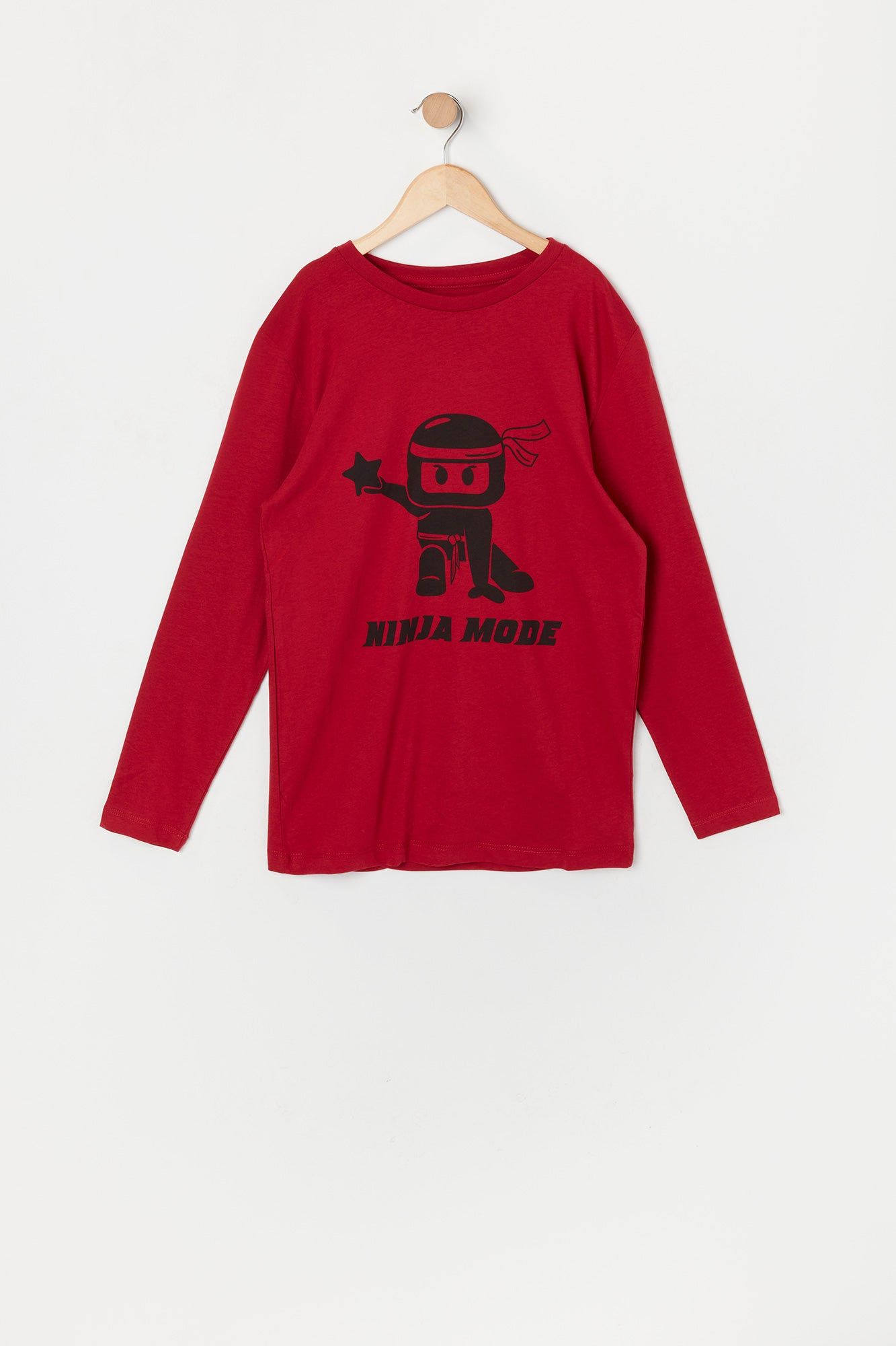 Boys Ninja Mode Graphic Long Sleeve Top sold by Urban Planet