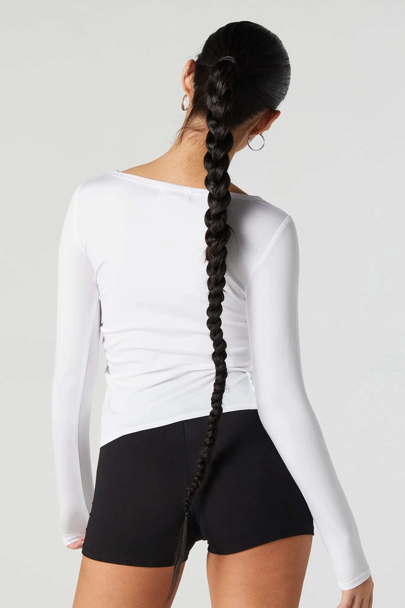 Contour Asymmetrical Cinched Long Sleeve Top sold by Urban Planet product image thumbnail 5