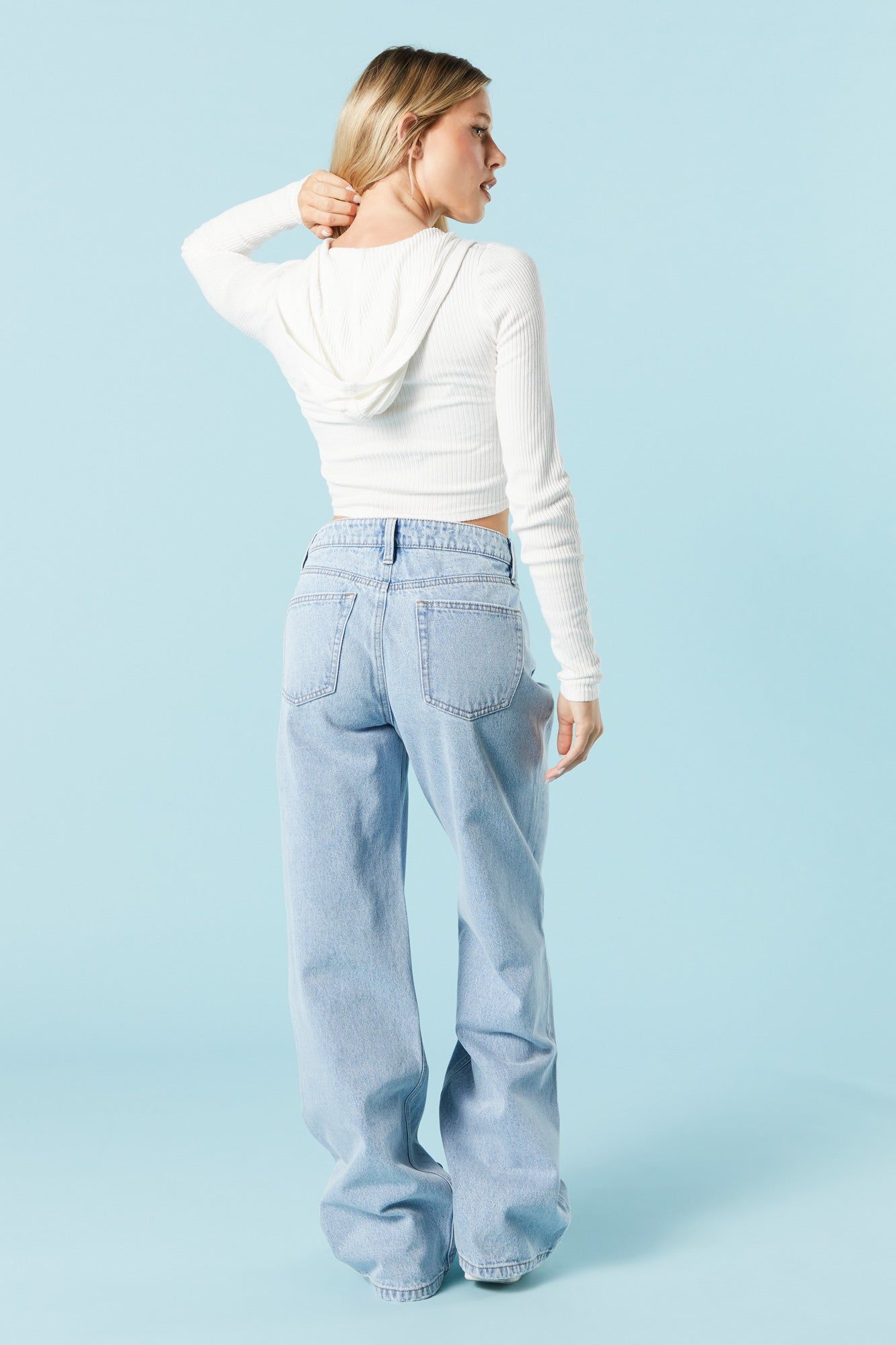 Light Wash Wide Leg Skater Jean sold by Urban Planet product image thumbnail 3