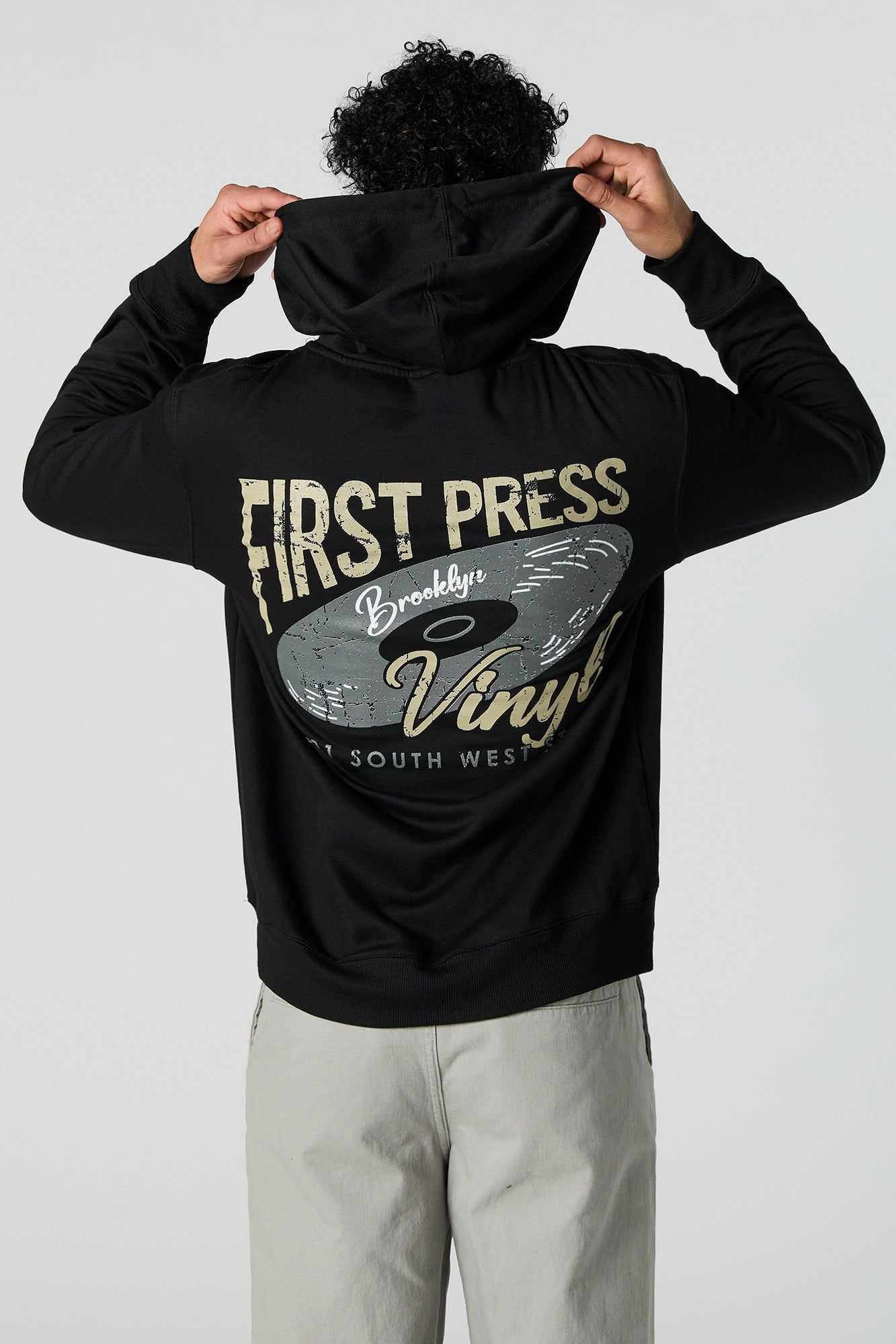 Brooklyn Vinyl Graphic Fleece Hoodie sold by Urban Planet product image thumbnail 2