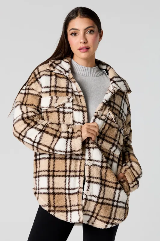 Blouson-chemisier en Sherpa à carreaux sold by Urban Planet