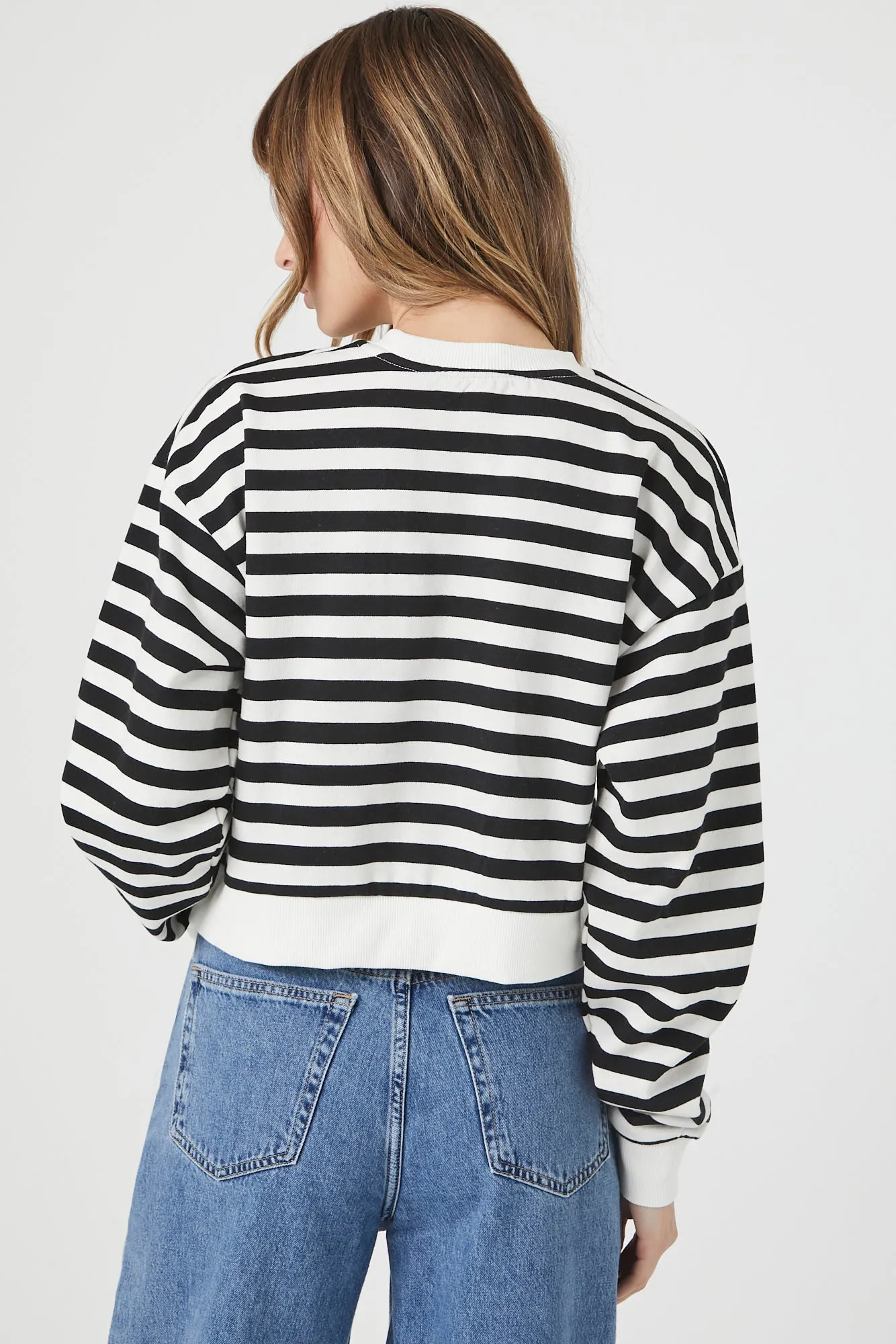 Striped Fleece Sweatshirt sold by Urban Planet product image thumbnail 3
