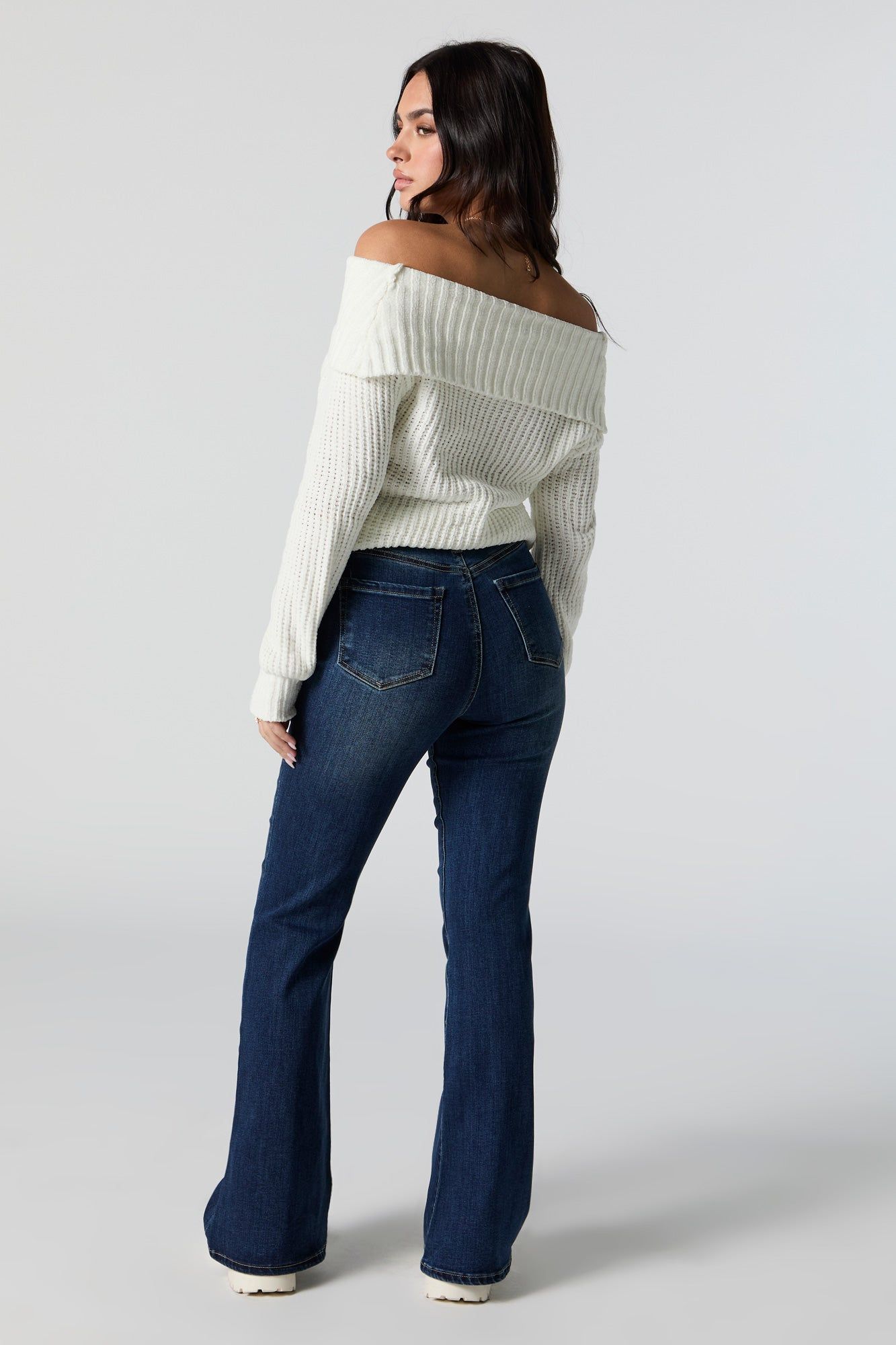 Jean évasé à taille haute lavé foncé Austin sold by Urban Planet product image thumbnail 3