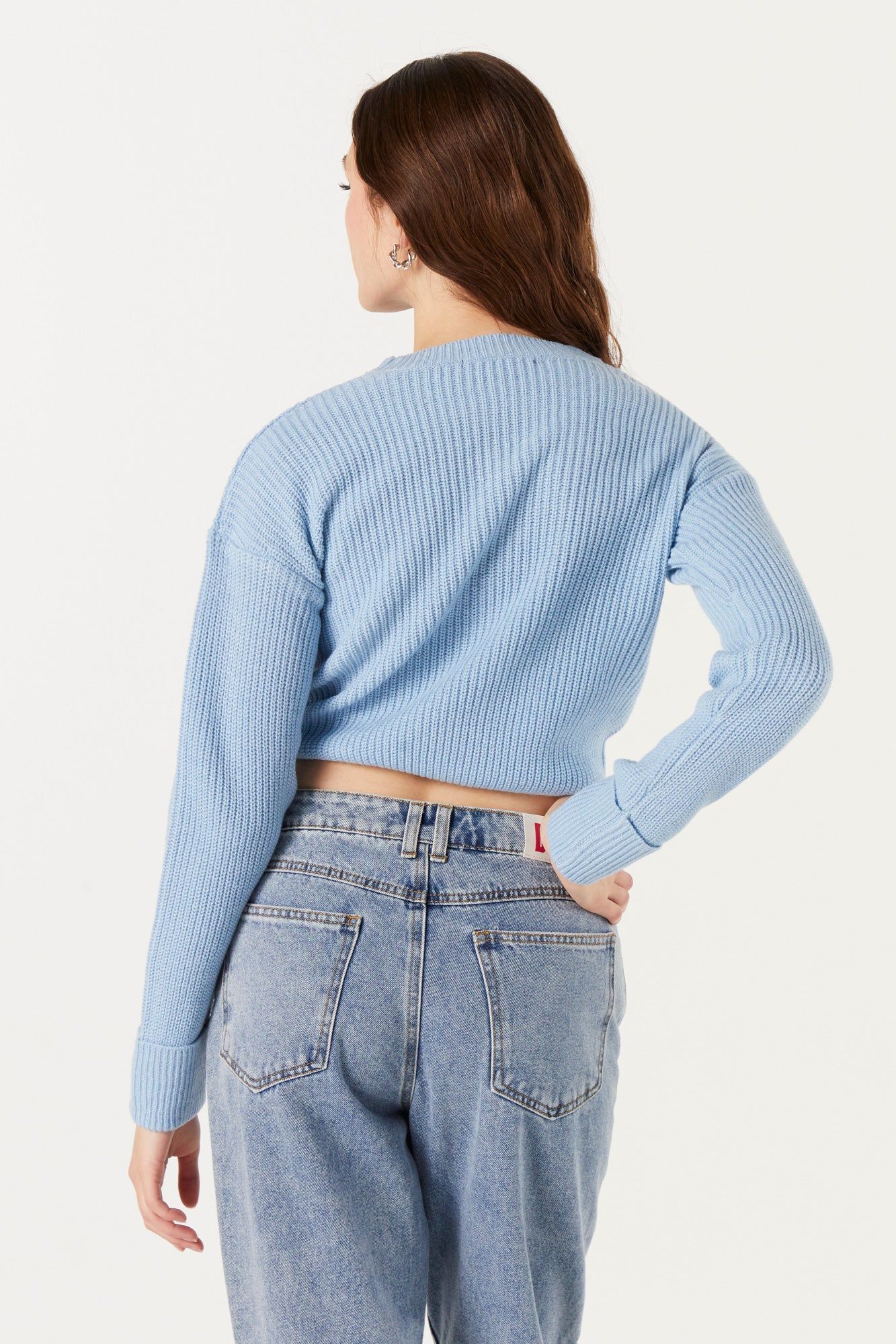 Long Sleeve Cropped Knit Sweater sold by Urban Planet product image thumbnail 23