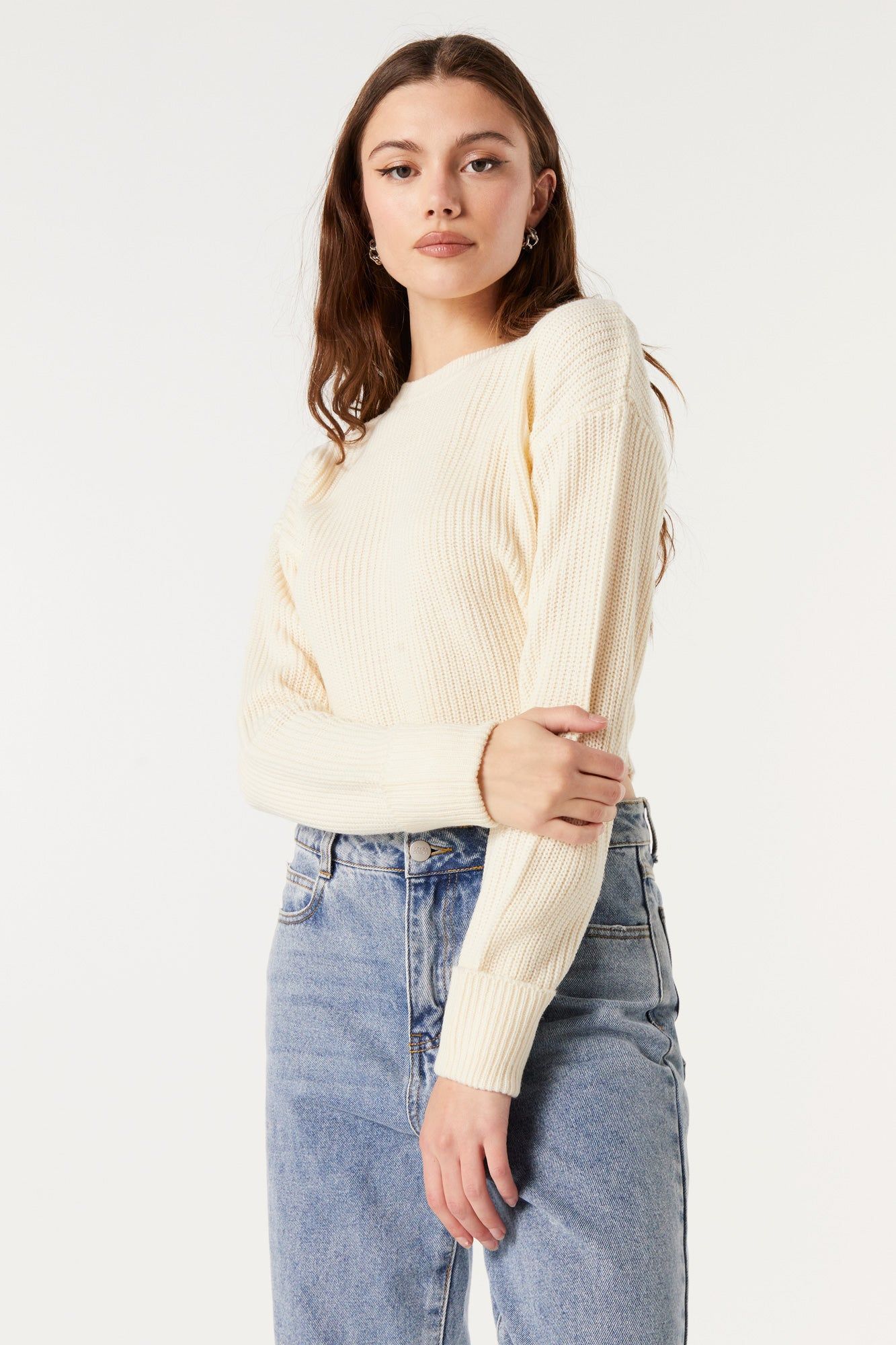 Long Sleeve Cropped Knit Sweater sold by Urban Planet product image thumbnail 13