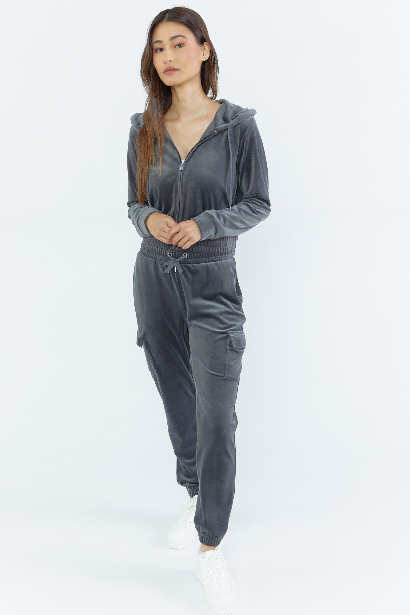 Velour Crop Zip Hoodie sold by Urban Planet product image thumbnail 4
