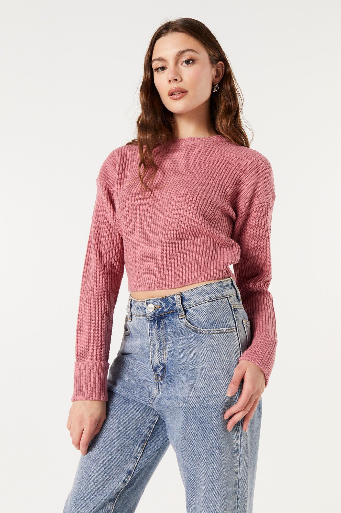 Long Sleeve Cropped Knit Sweater sold by Urban Planet product image thumbnail 25