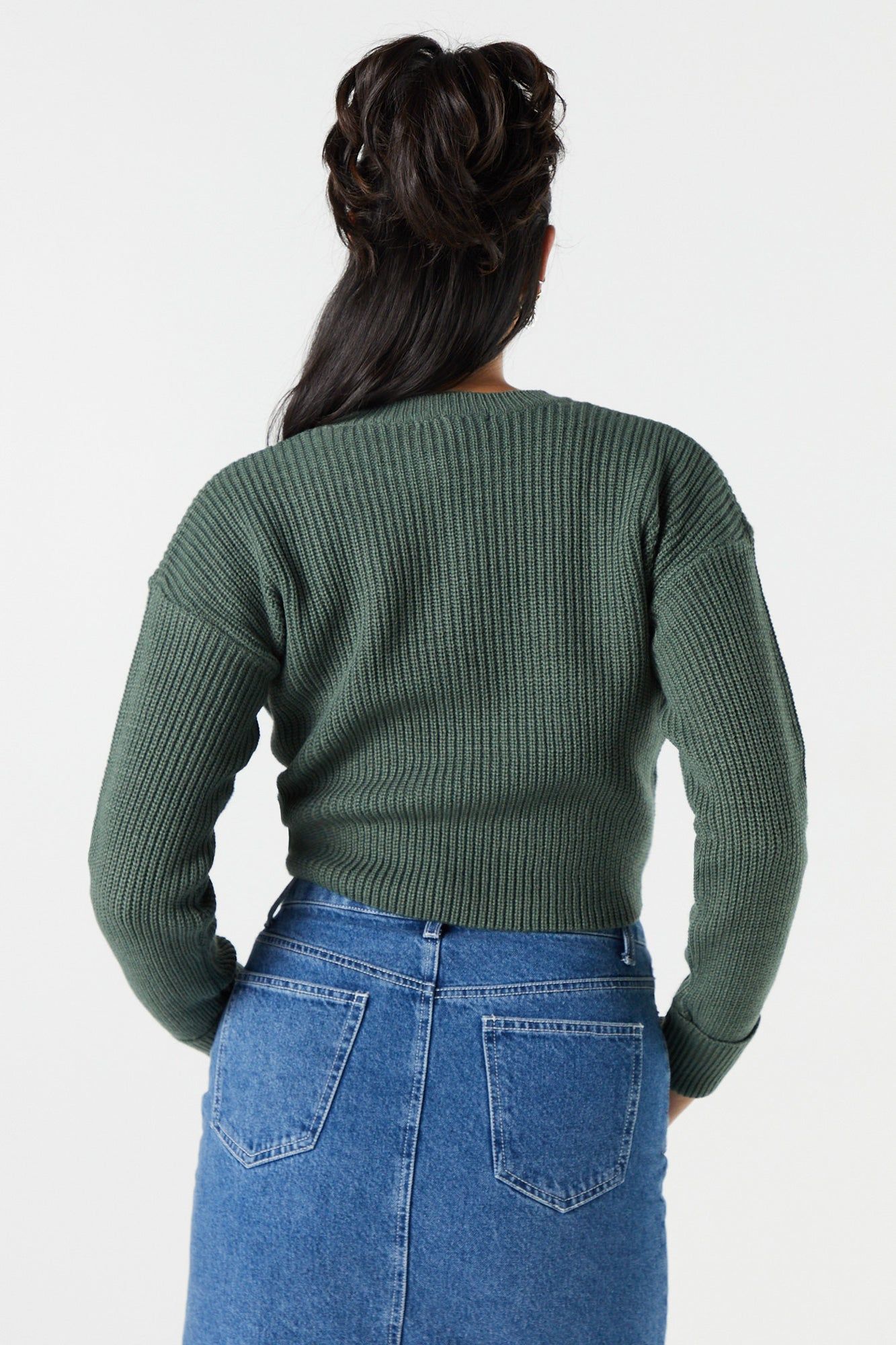 Long Sleeve Cropped Knit Sweater sold by Urban Planet product image thumbnail 20
