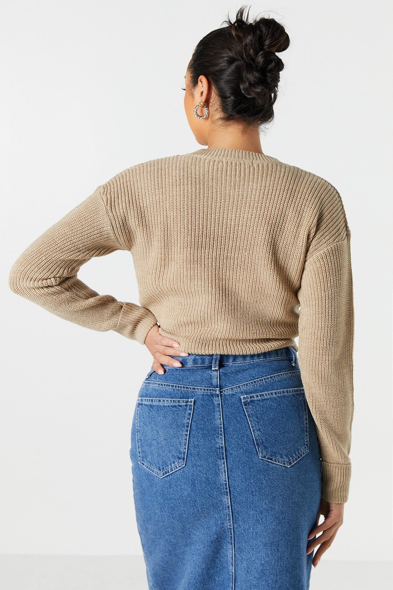 Long Sleeve Cropped Knit Sweater sold by Urban Planet product image thumbnail 32