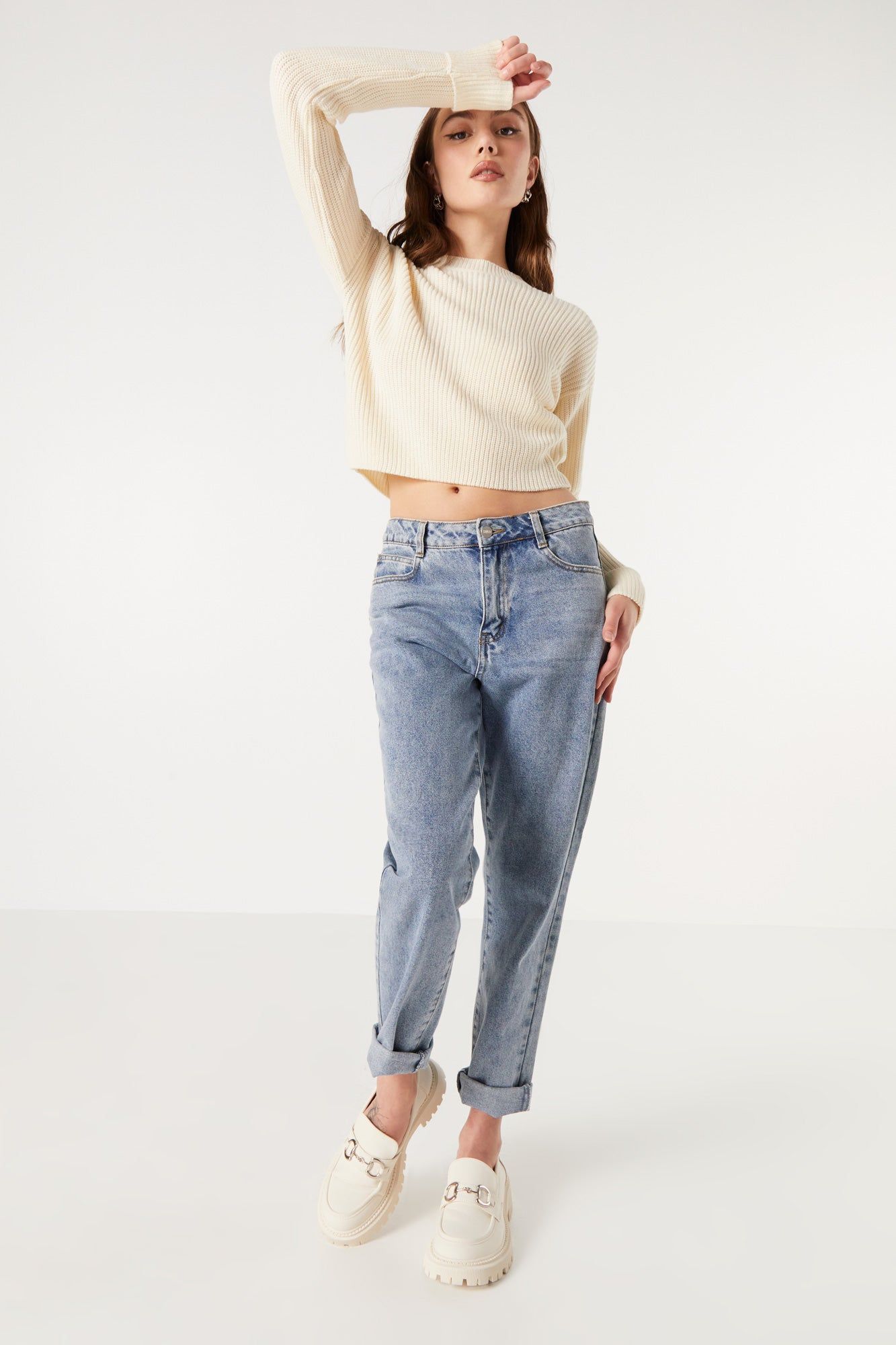 Long Sleeve Cropped Knit Sweater sold by Urban Planet product image thumbnail 15