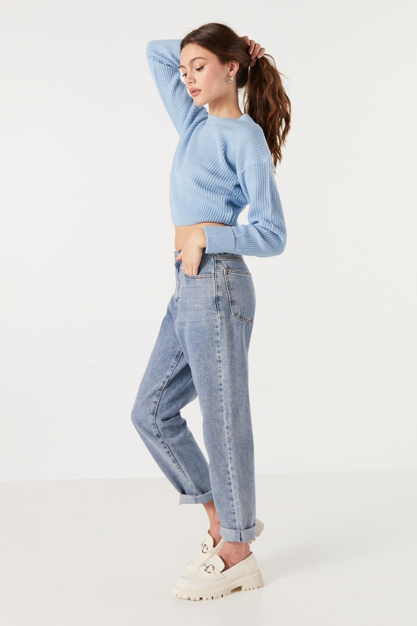 Long Sleeve Cropped Knit Sweater sold by Urban Planet product image thumbnail 24