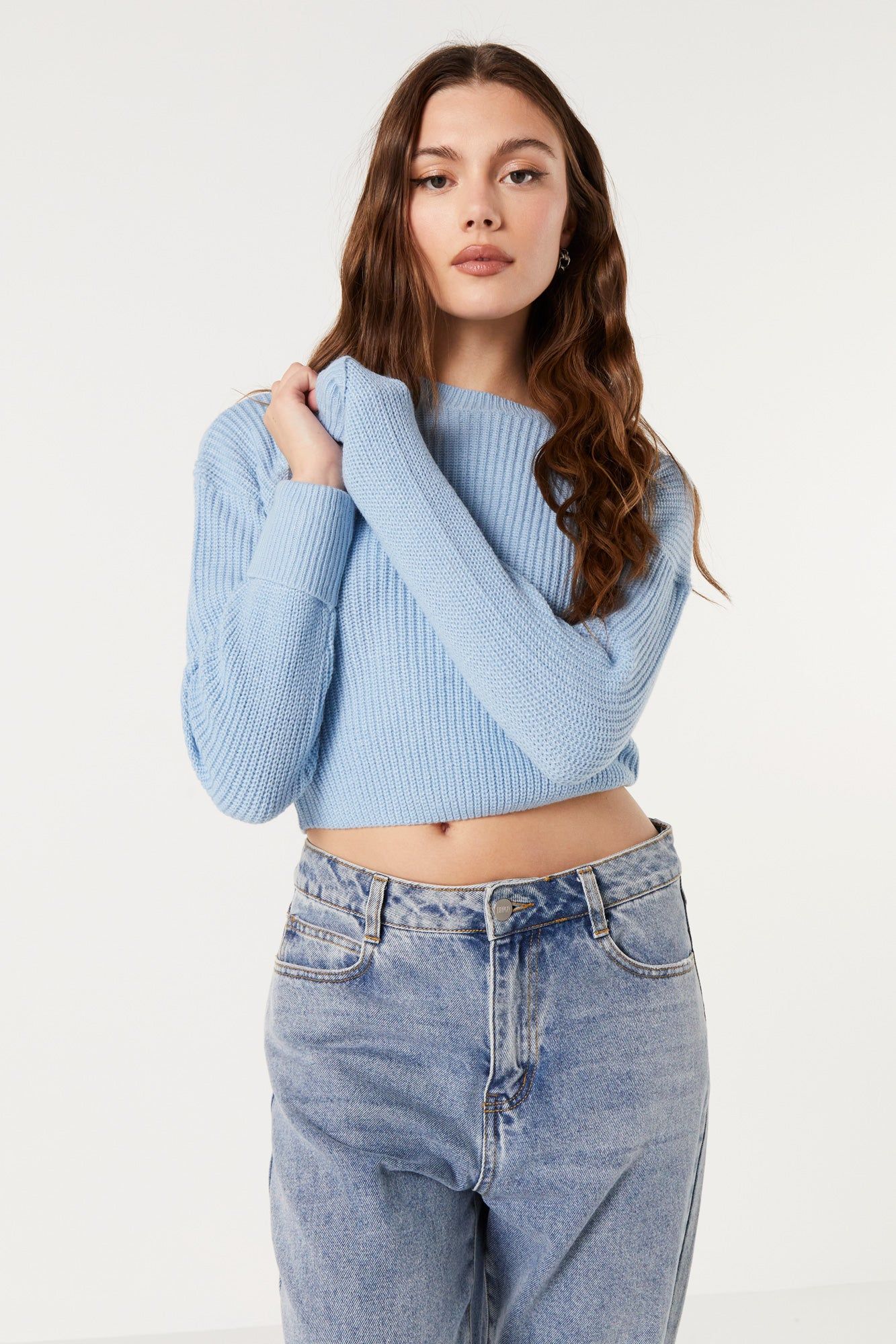 Long Sleeve Cropped Knit Sweater sold by Urban Planet product image thumbnail 22
