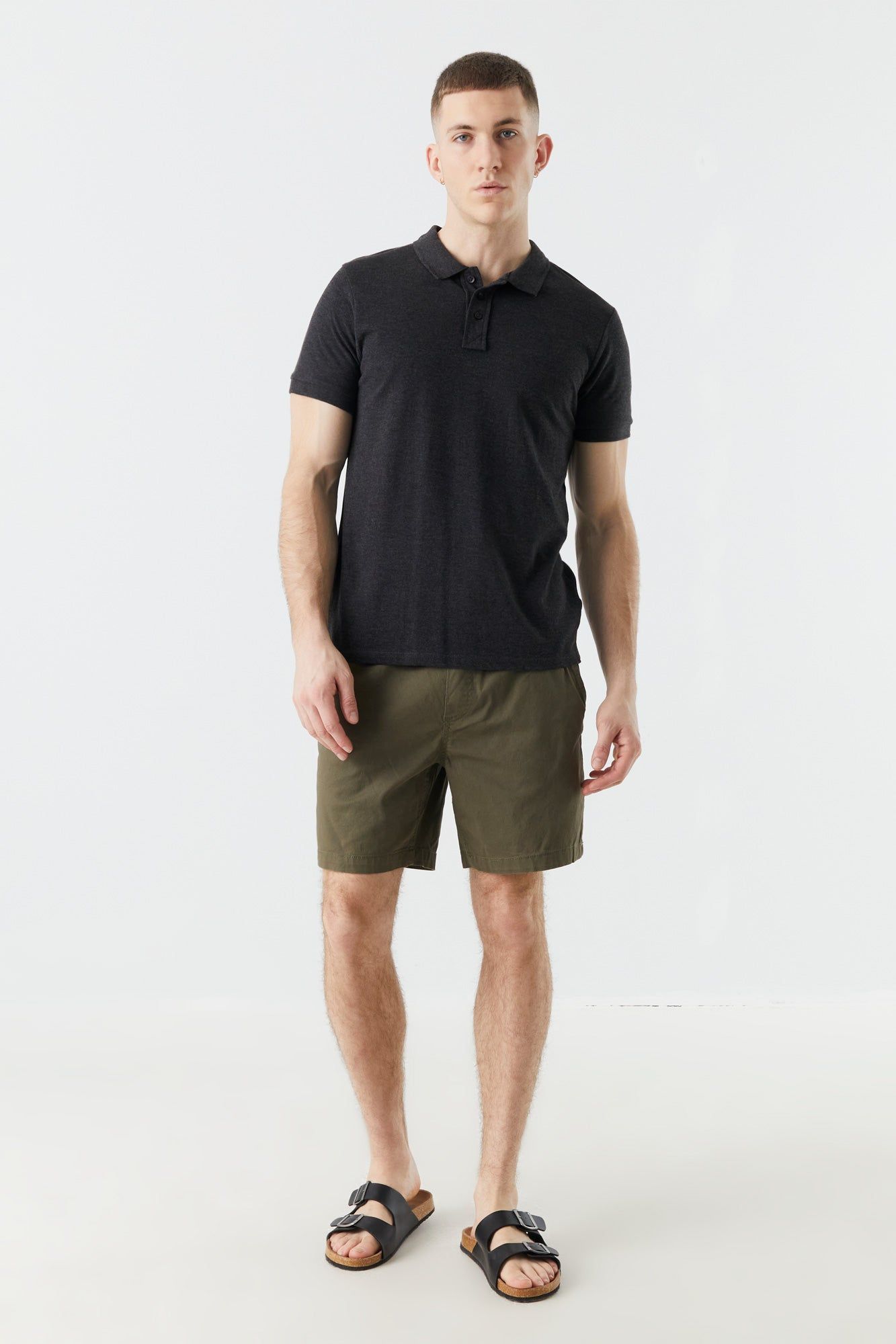 Green Solid Elastic Waist Short sold by Urban Planet product image thumbnail 3