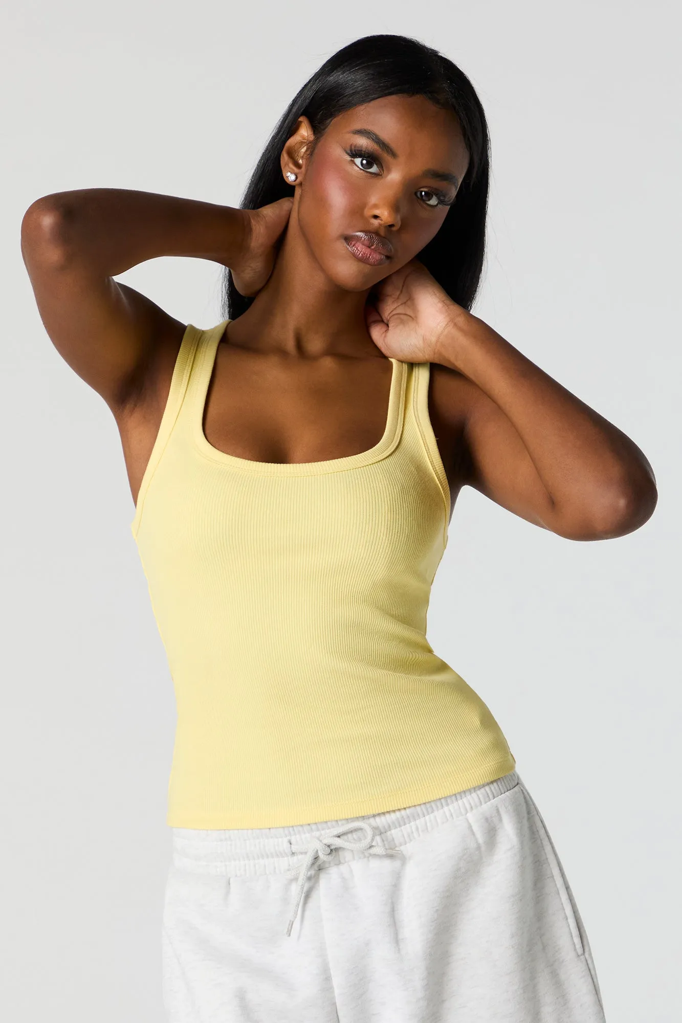 Ribbed Scoop Neck Skimmer Tank sold by Urban Planet product image thumbnail 4