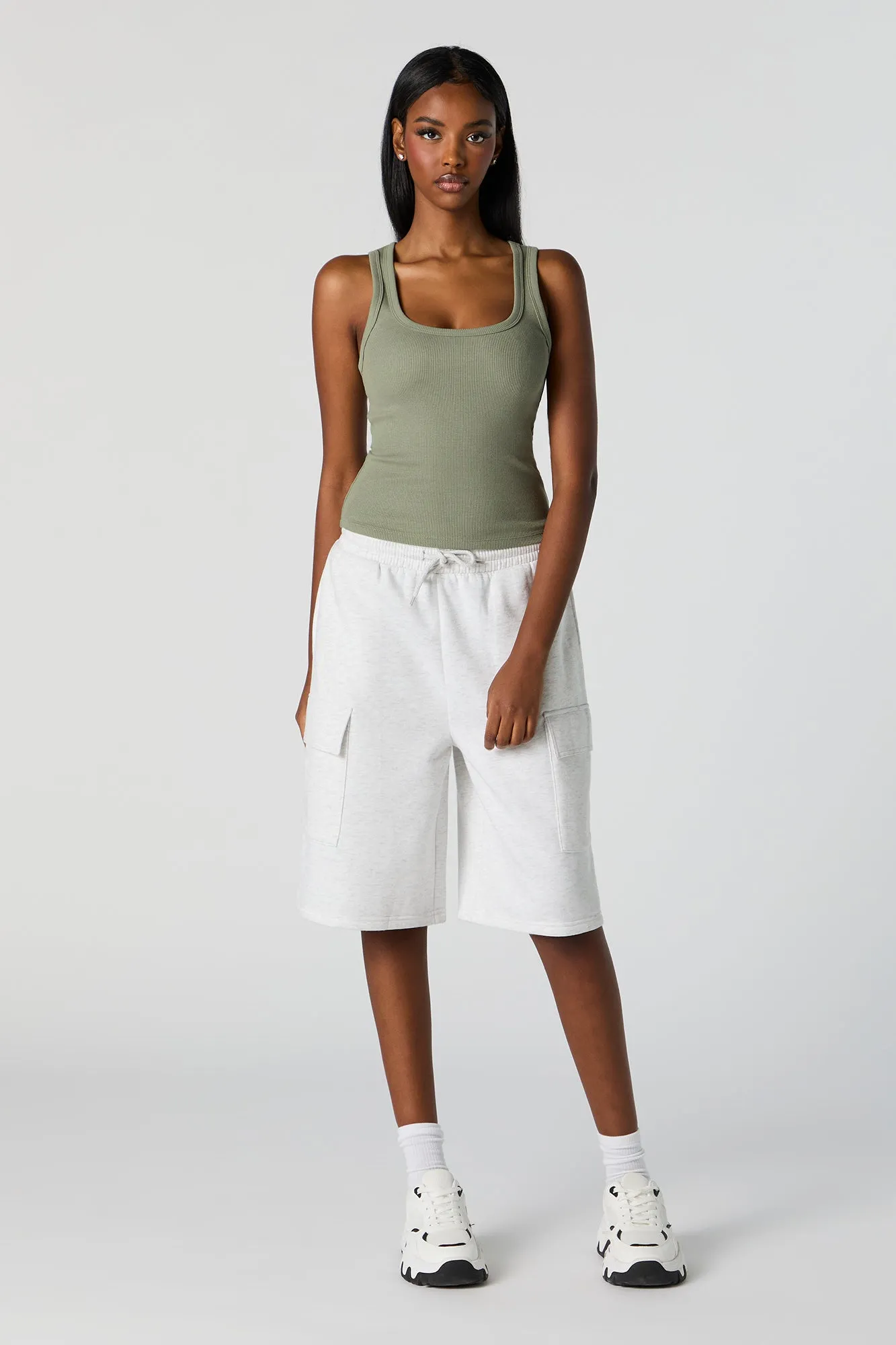 Ribbed Scoop Neck Skimmer Tank sold by Urban Planet product image thumbnail 3