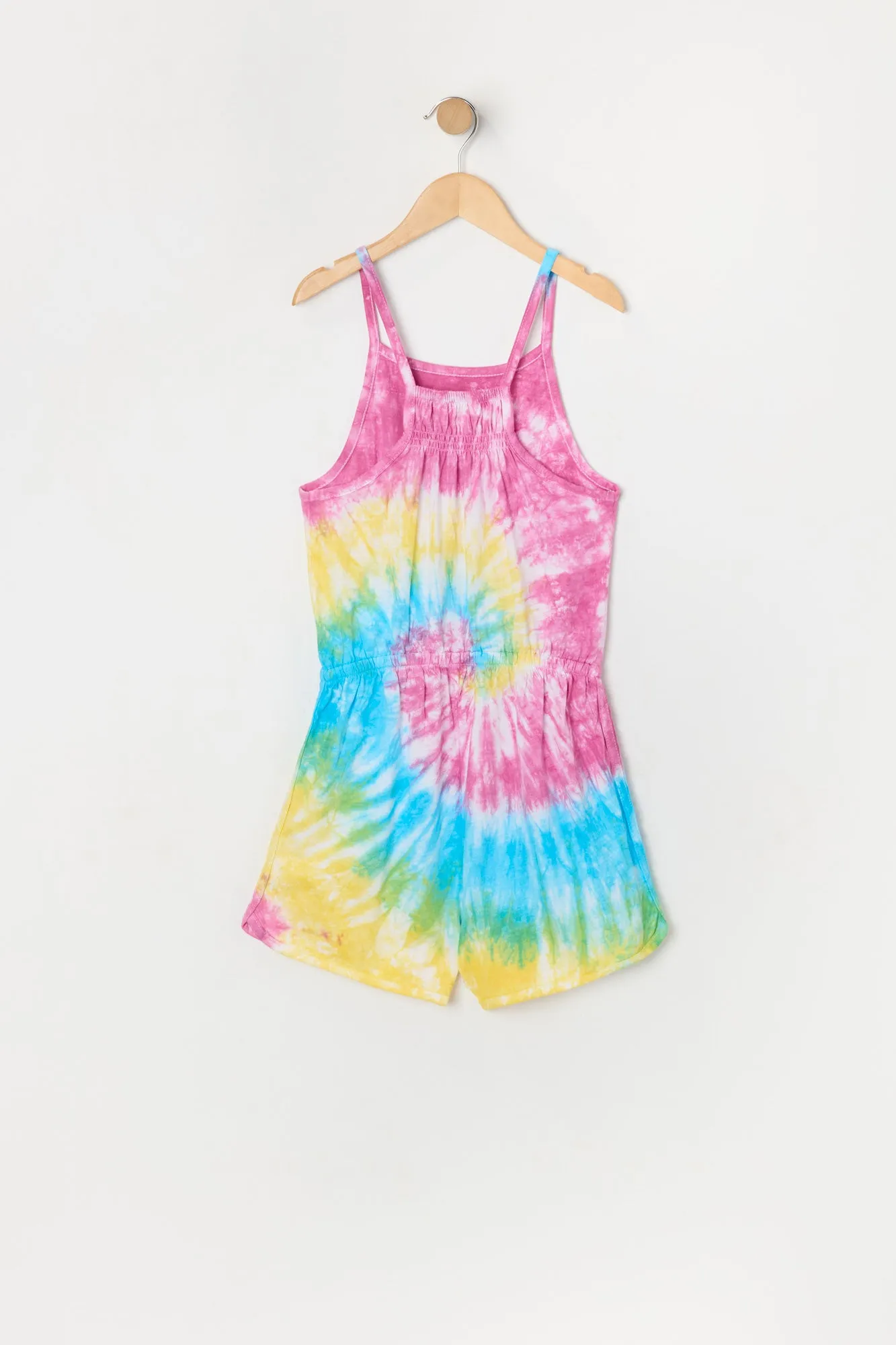 Girls Tie Dye Swirl Print Dolphin Hem Romper sold by Urban Planet product image thumbnail 2