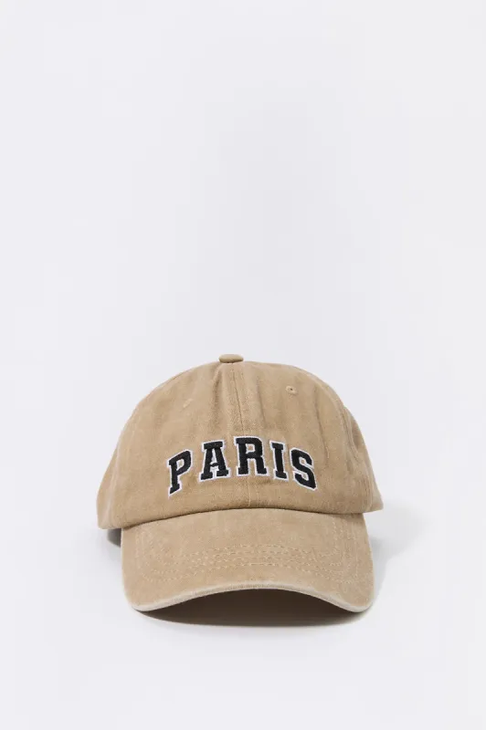 Casquette de baseball délavée avec motif brodé Paris sold by Urban Planet