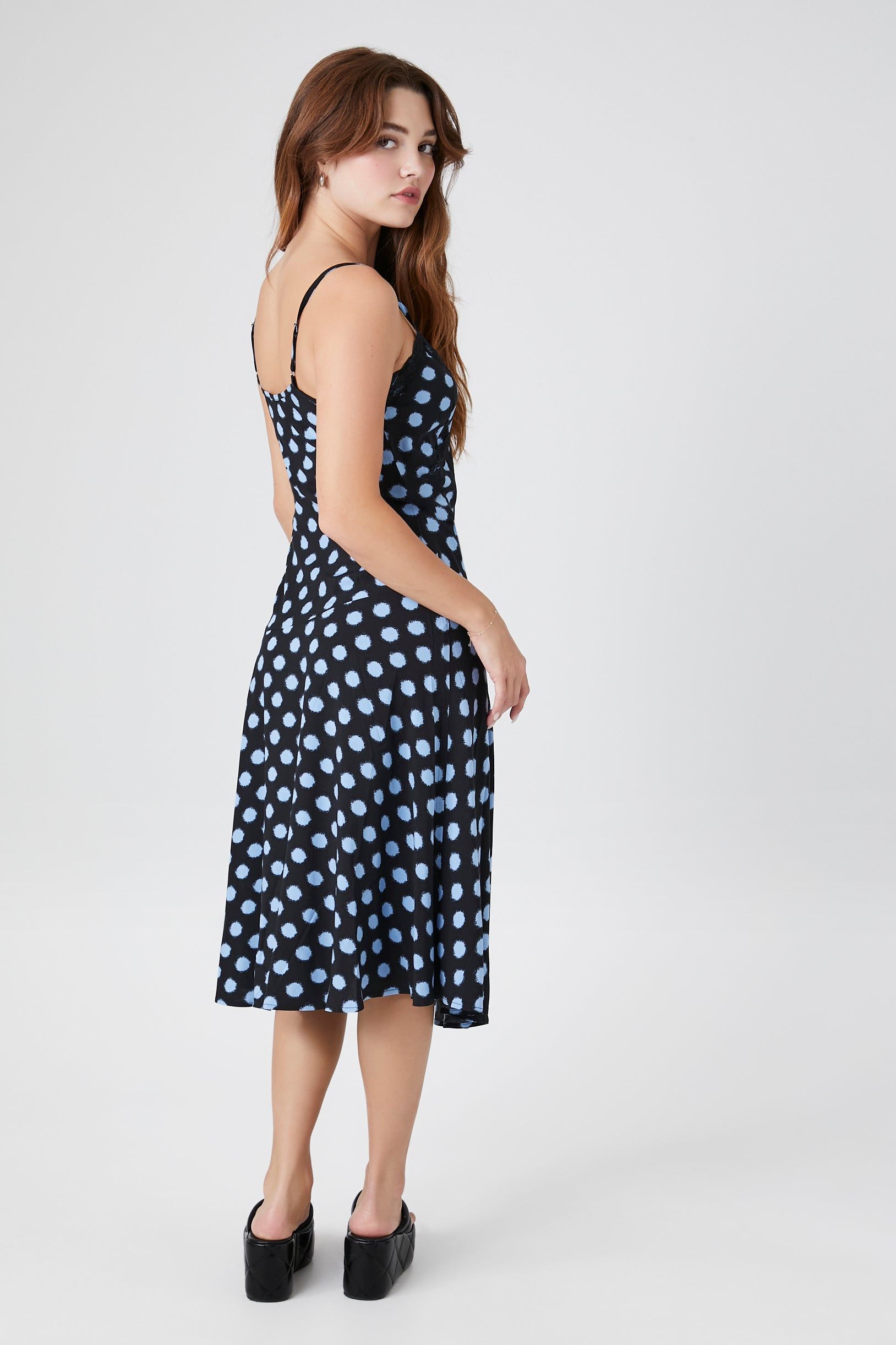 Polka Dot Lace Trim Midi Dress sold by Urban Planet product image thumbnail 3