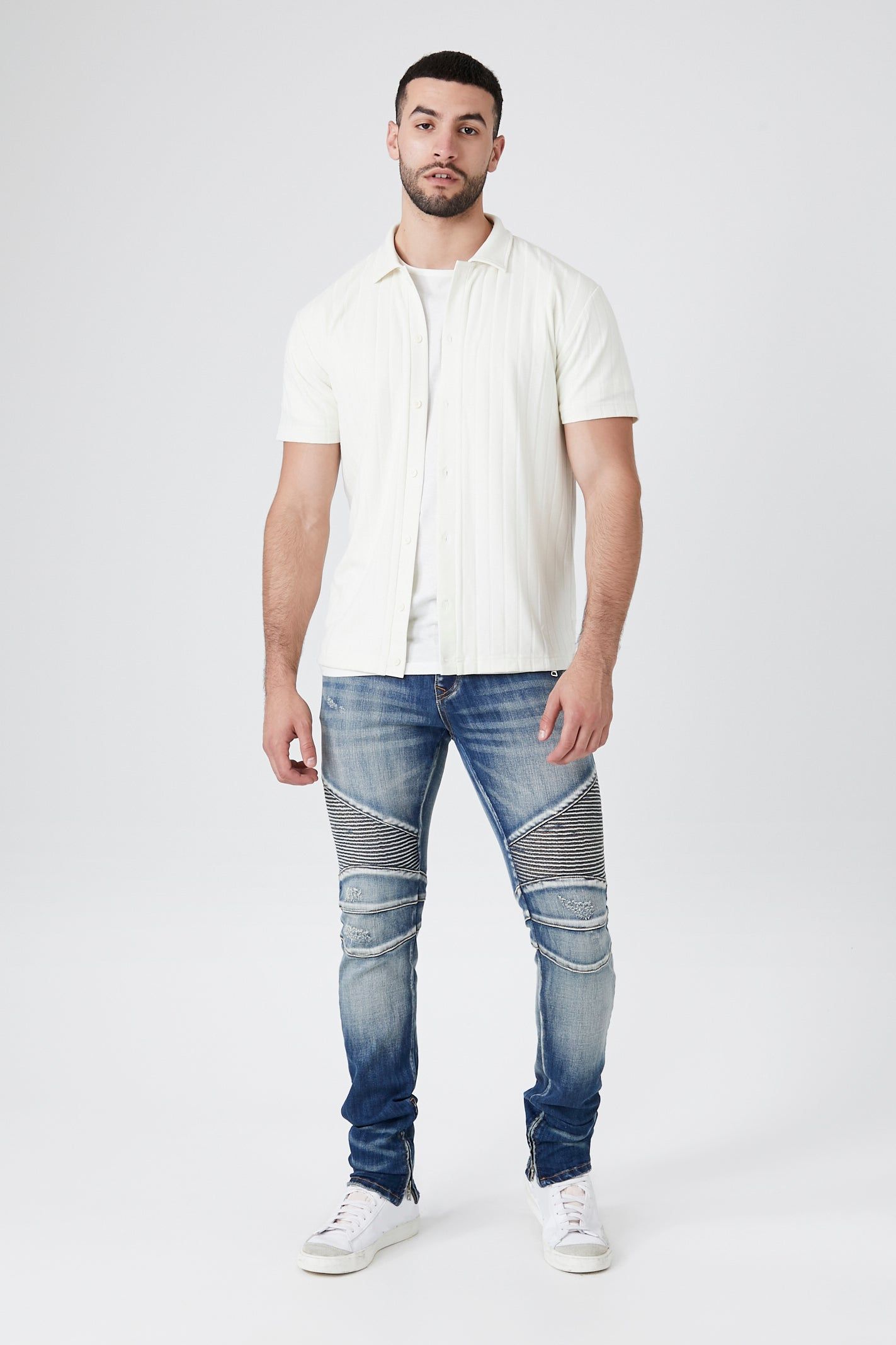 Stretch Denim Moto Skinny Jean sold by Urban Planet