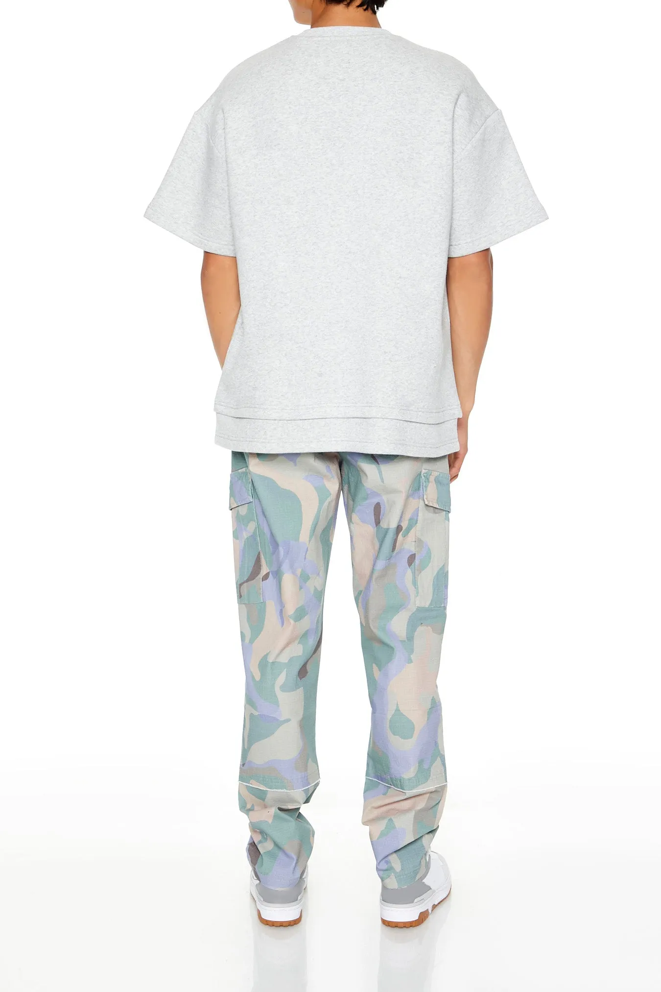 Pantalon cargo effiloché à imprimé camouflage sold by Urban Planet product image thumbnail 3