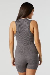 Seamless Ribbed Quarter Zip Active Romper sold by Urban Planet