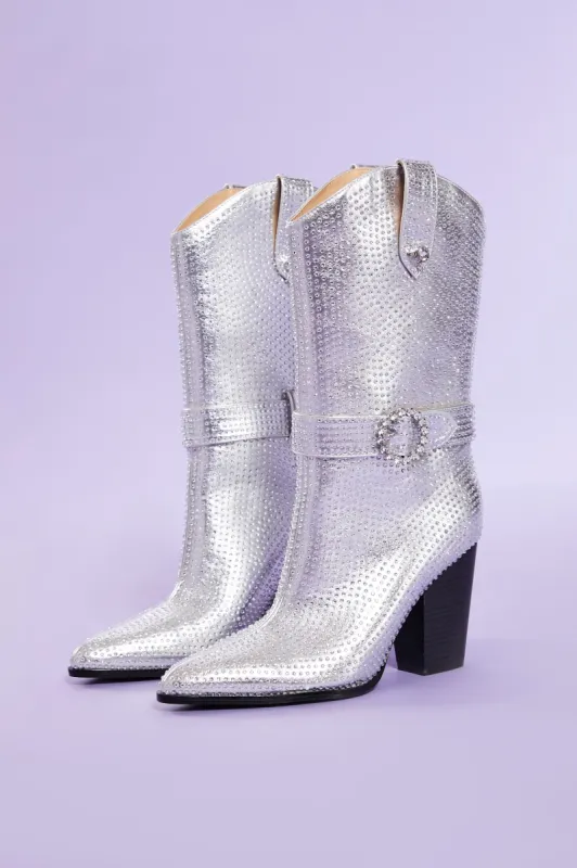 Rhinestone Buckled Cowboy Boot sold by Urban Planet