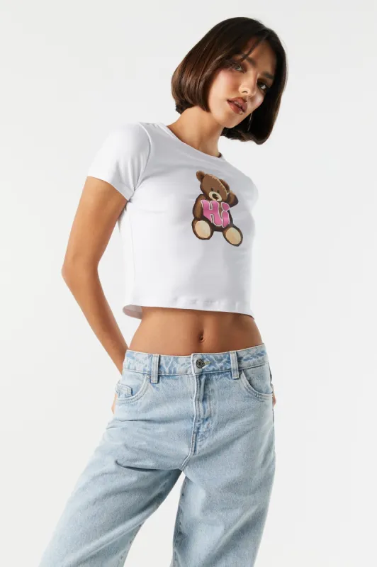 T-shirt ultracourt à imprimé Teddy Bear sold by Urban Planet