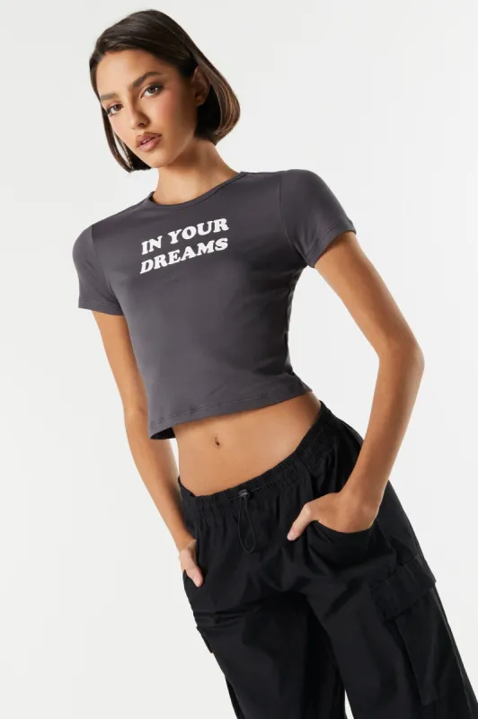 T-shirt ultracourt à imprimé In your Dreams sold by Urban Planet