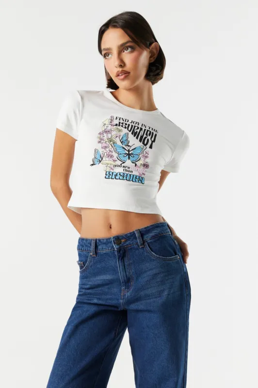 T-shirt ultracourt à imprimé Your Journey sold by Urban Planet