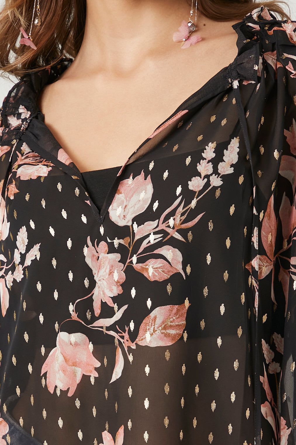 Chiffon Floral Long Sleeve Top sold by Urban Planet product image thumbnail 5