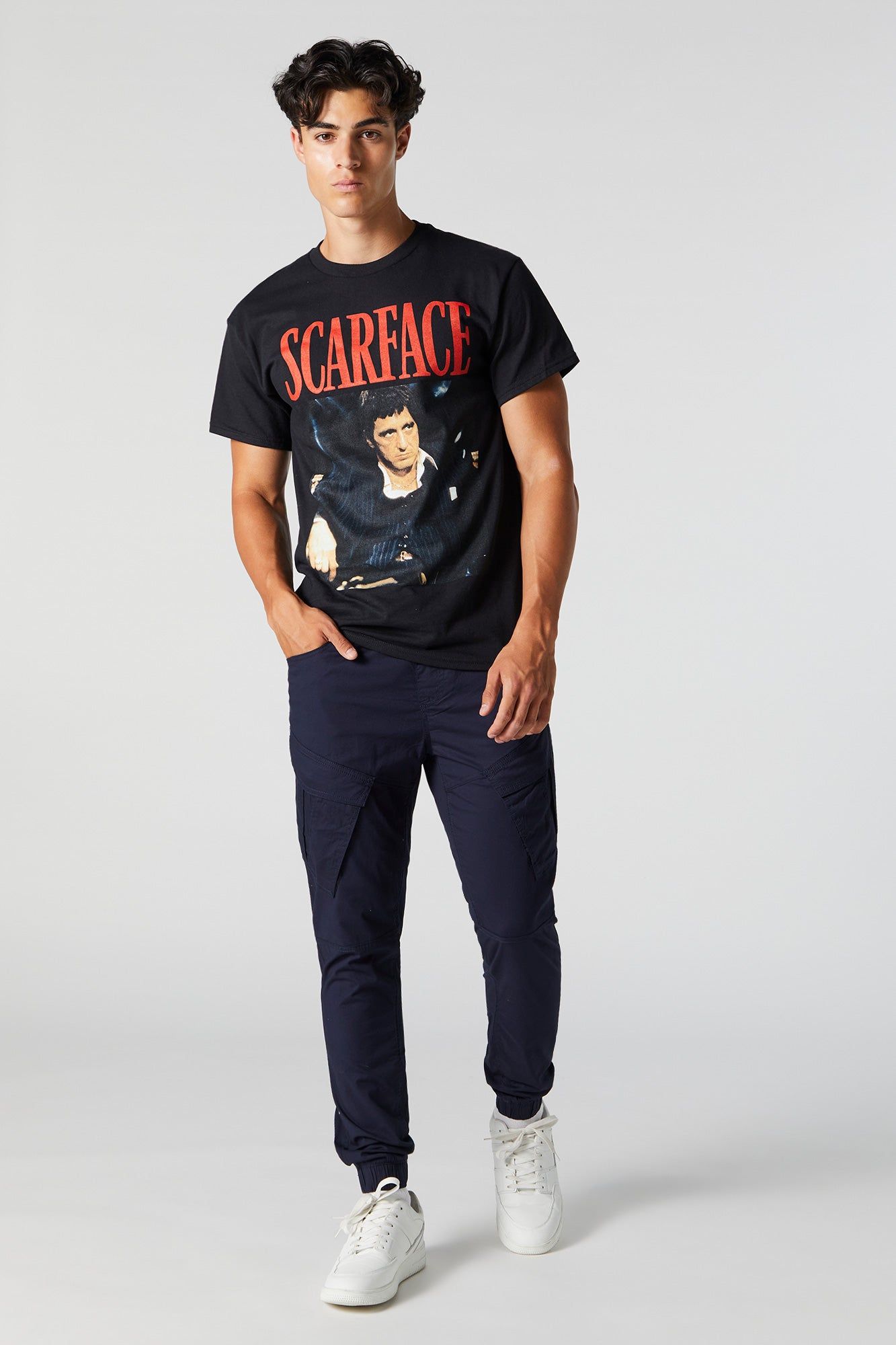 Navy Stretch Poplin Jogger sold by Urban Planet product image thumbnail 2