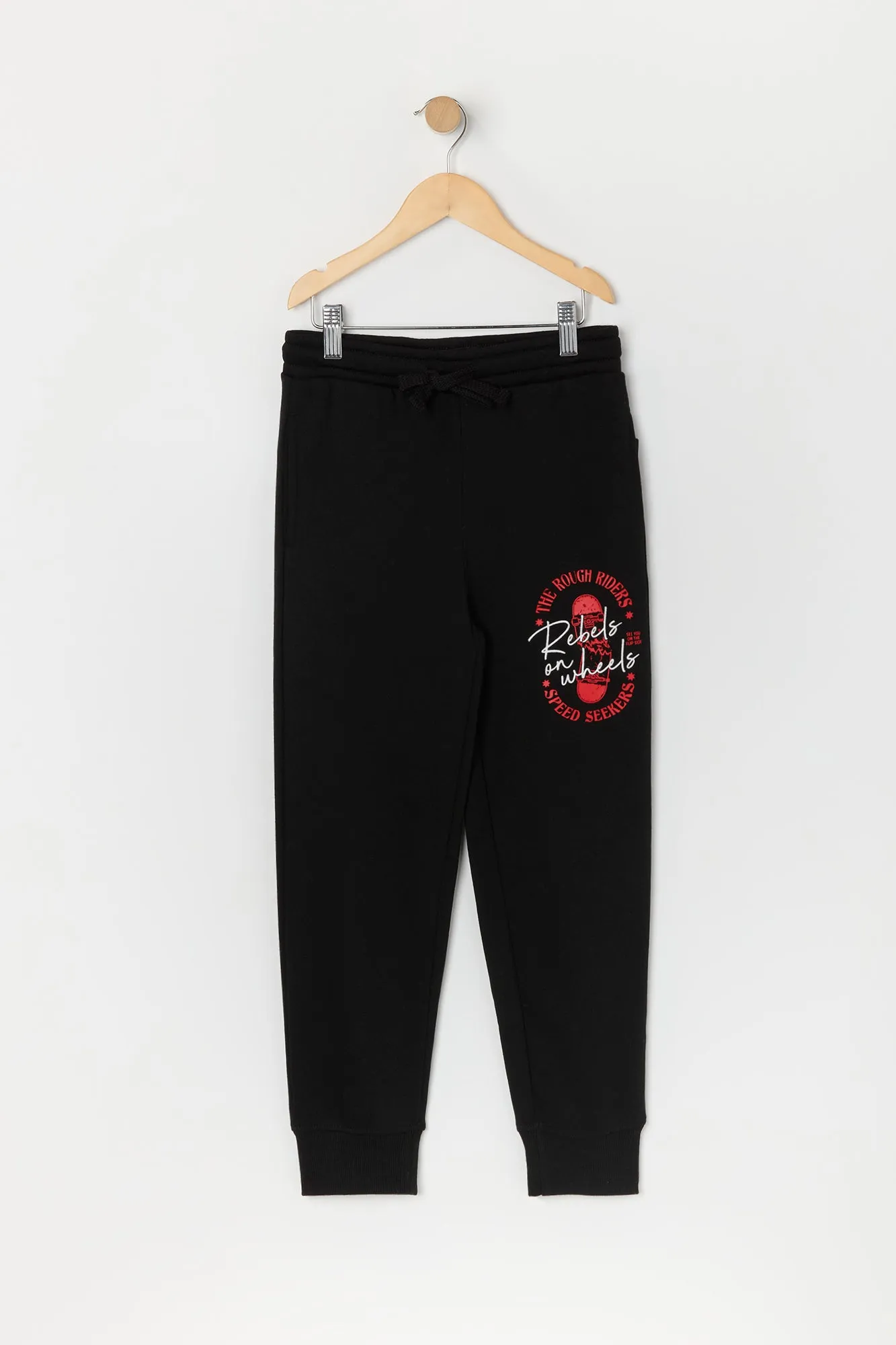 Boys Rebels on Wheels Graphic Fleece Jogger sold by Urban Planet