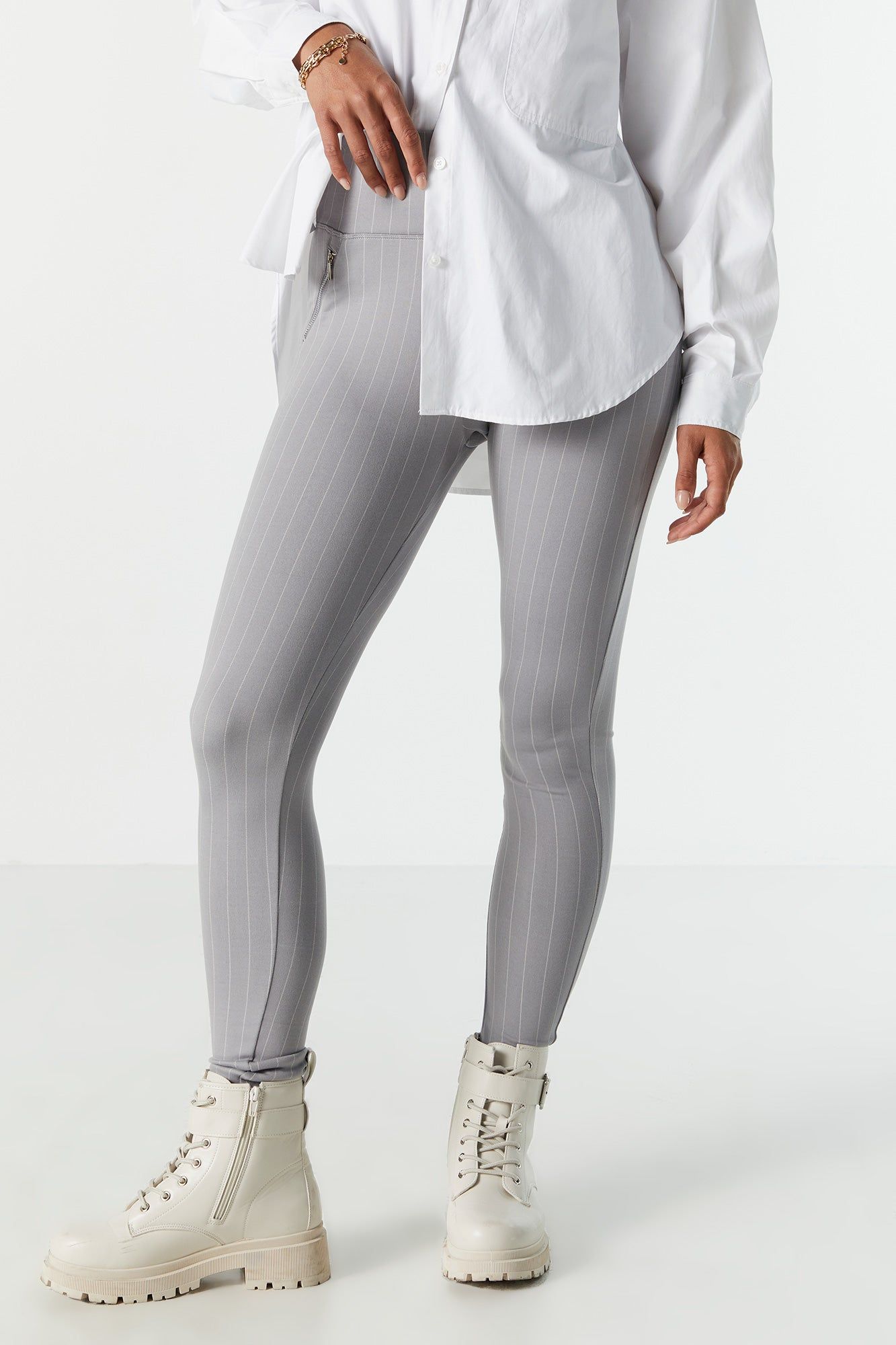 Pinstriped Zip Pocket Legging sold by Urban Planet product image thumbnail 2