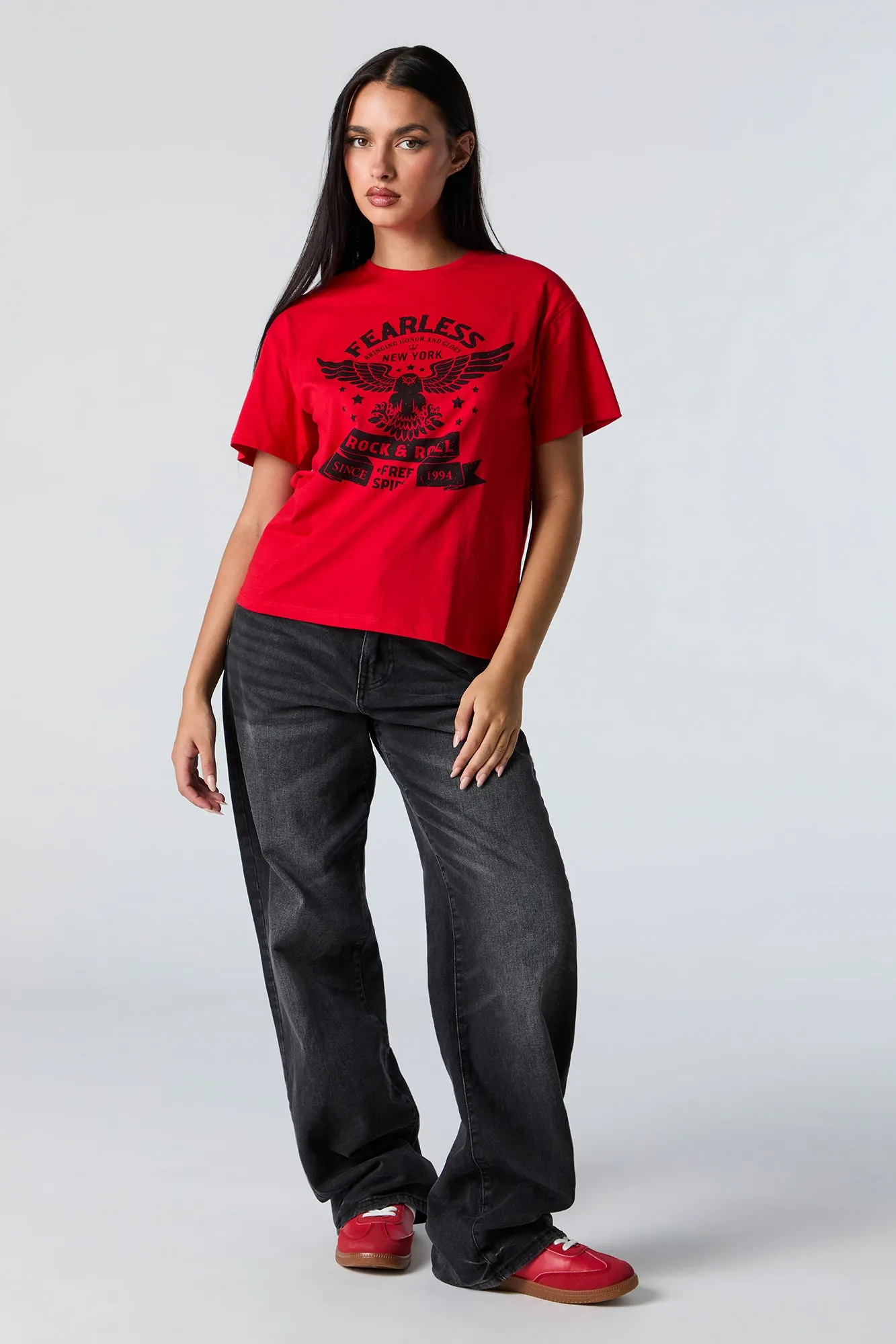 Fearless Graphic Boyfriend T-Shirt sold by Urban Planet product image thumbnail 2