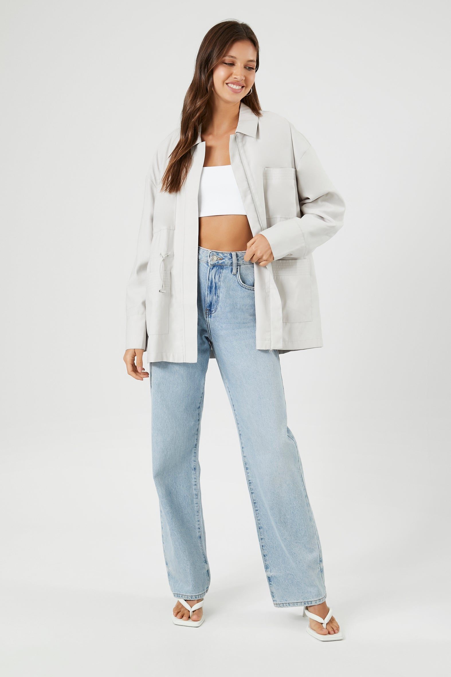 Blouson avec poches plaquées et taille coulissante sold by Urban Planet product image thumbnail 4