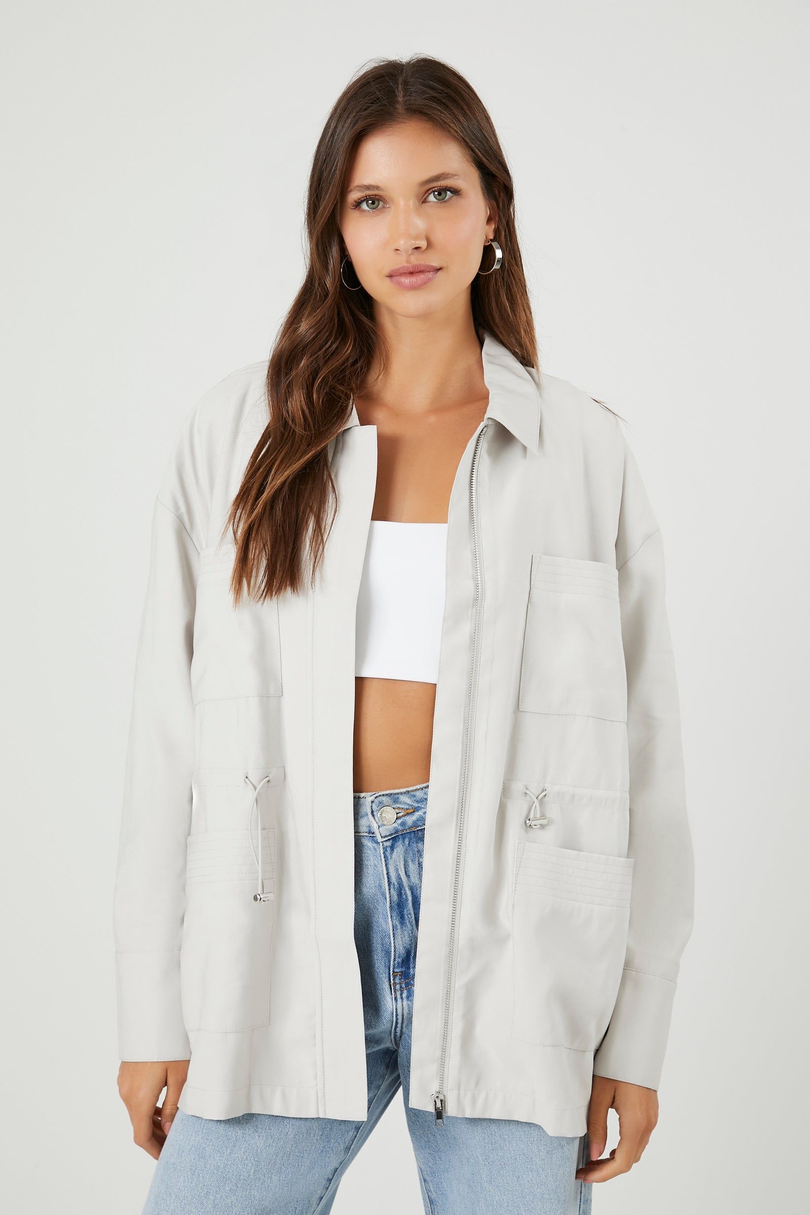 Blouson avec poches plaquées et taille coulissante sold by Urban Planet