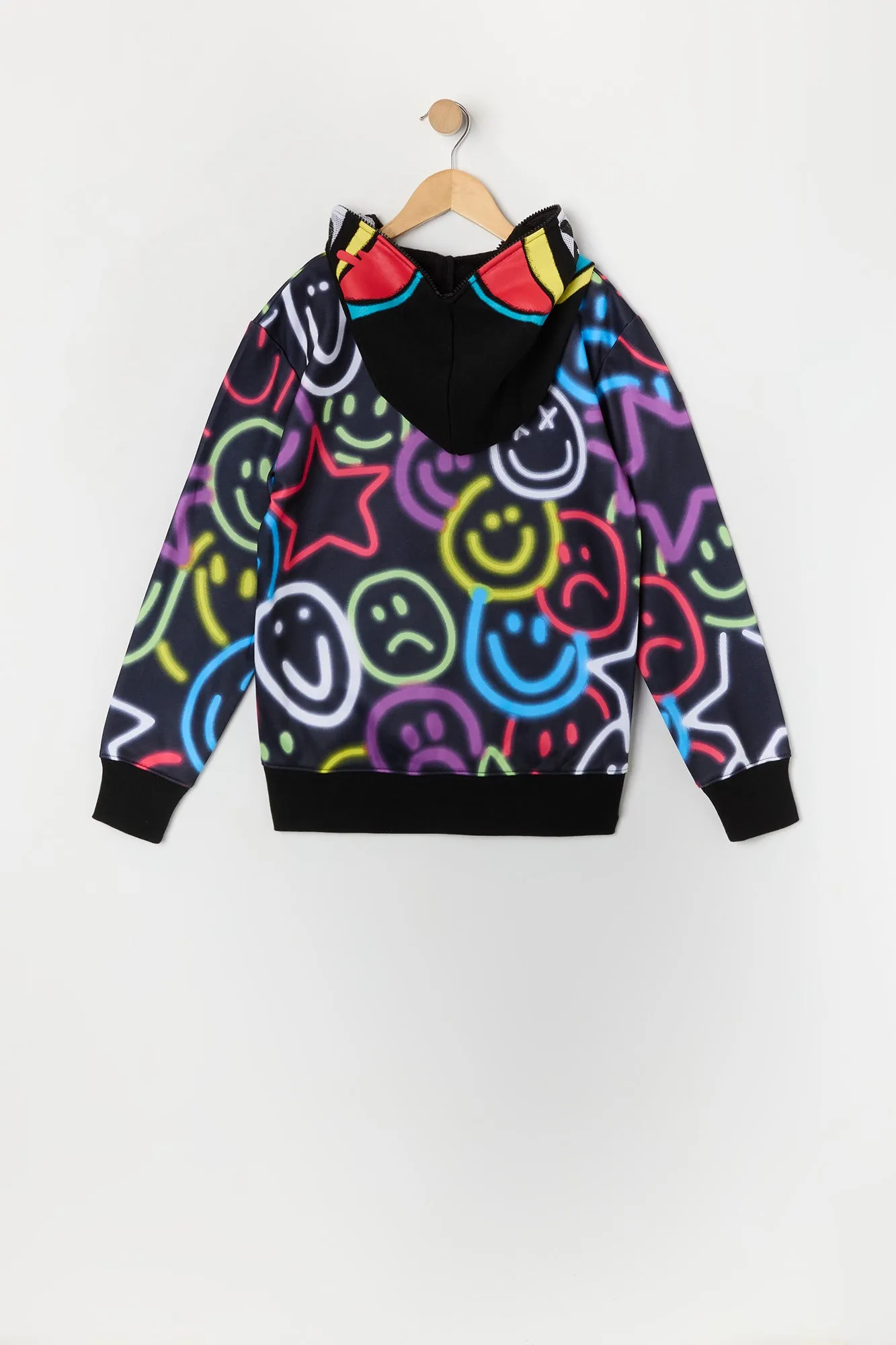 Haut à capuchon avec imprimé Graffiti Man et fermeture à glissière pour garçon sold by Urban Planet product image thumbnail 3
