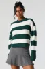 Wide Striped Ribbed Knit Crewneck Sweater sold by Urban Planet