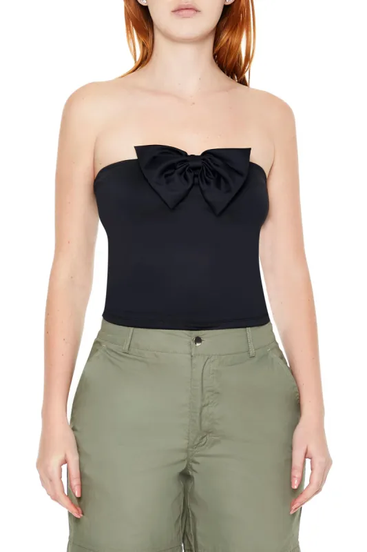 Scuba Knit Bow Tube Top sold by Urban Planet