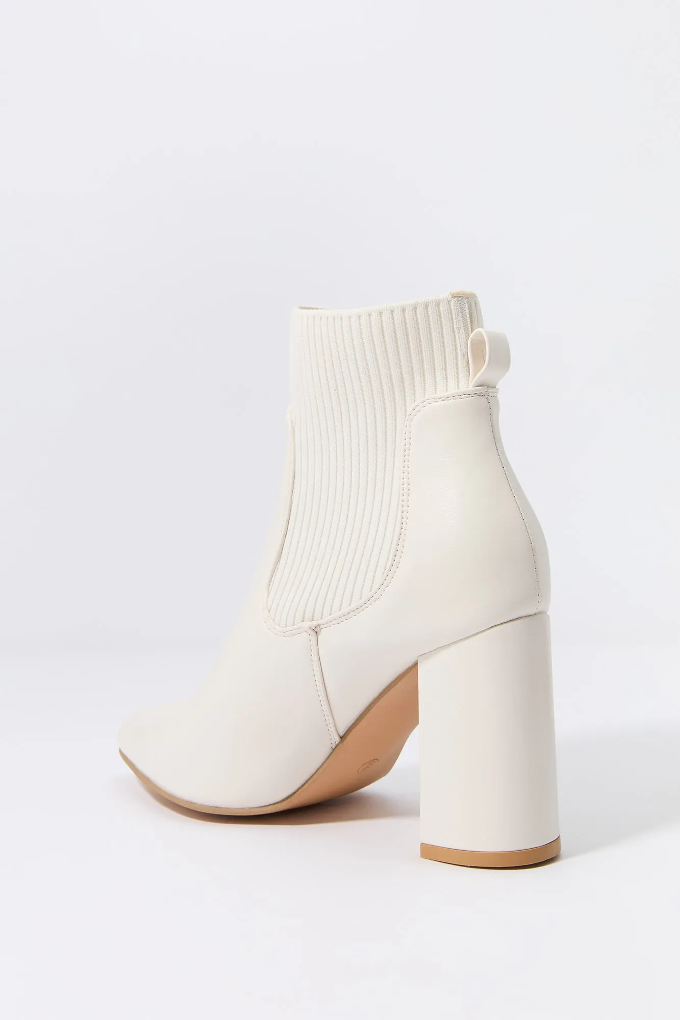 Faux Leather Ribbed Knit Heeled Boot sold by Urban Planet product image thumbnail 3